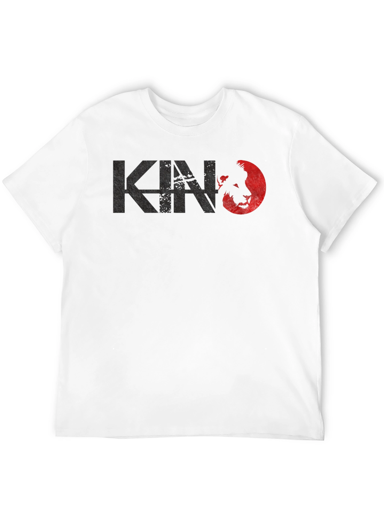 Kino Lion Graphic T-Shirt - Black Crew Neck Tee