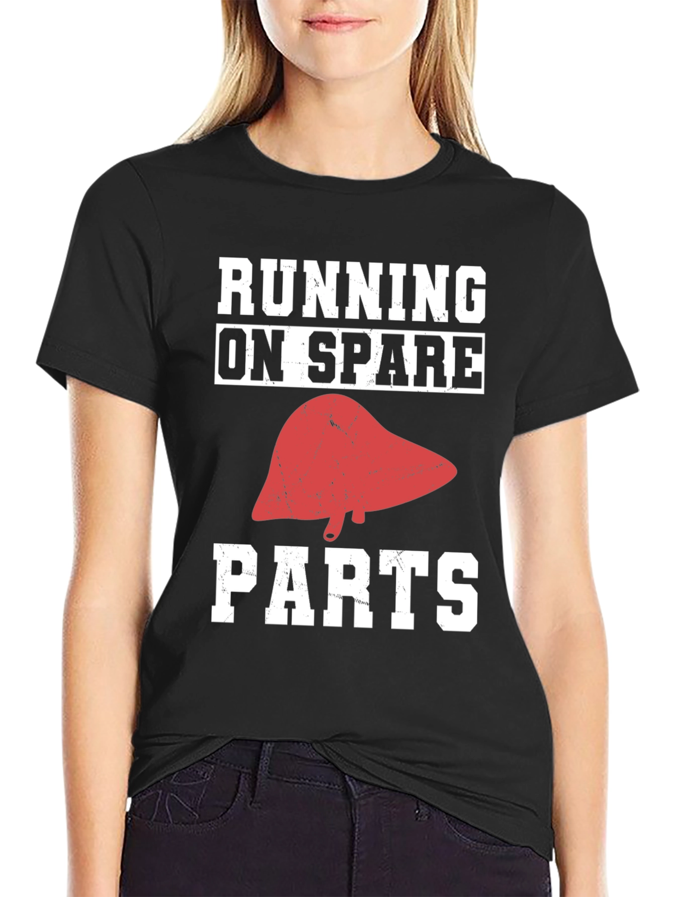Running on Spare Parts T-Shirt Funny Liver Tee