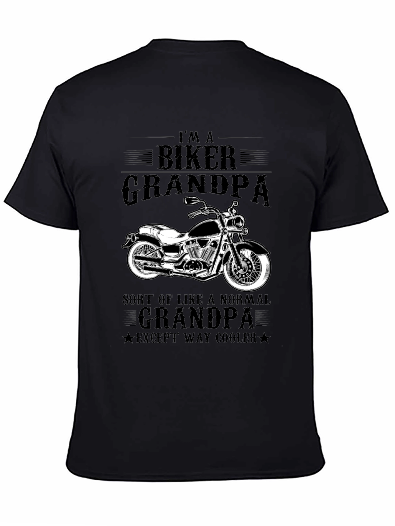 Biker Grandpa Graphic Tee - Cool Motorcycle Design