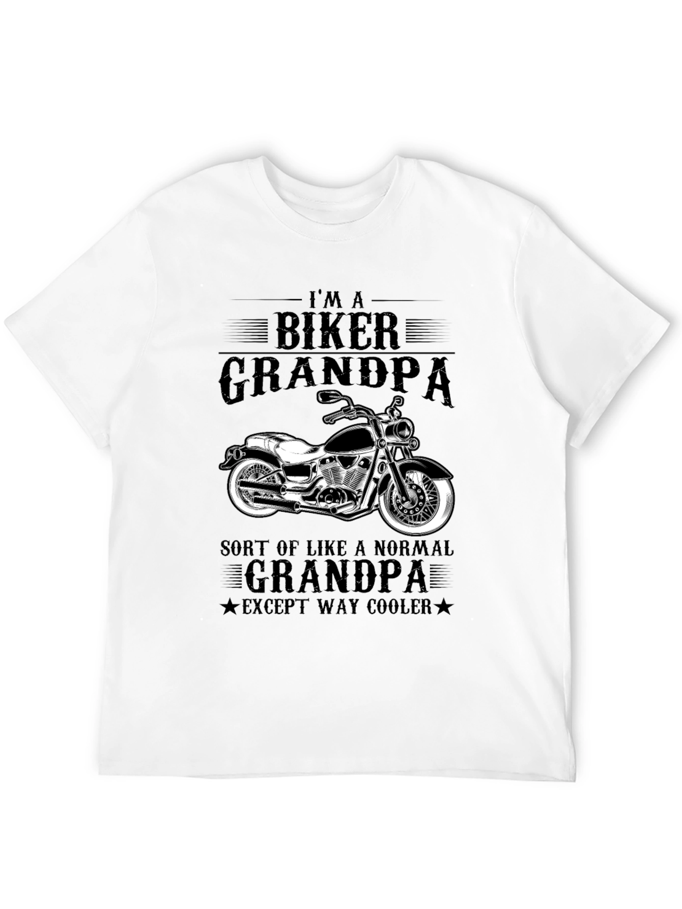 Biker Grandpa Graphic Tee - Cool Motorcycle Design