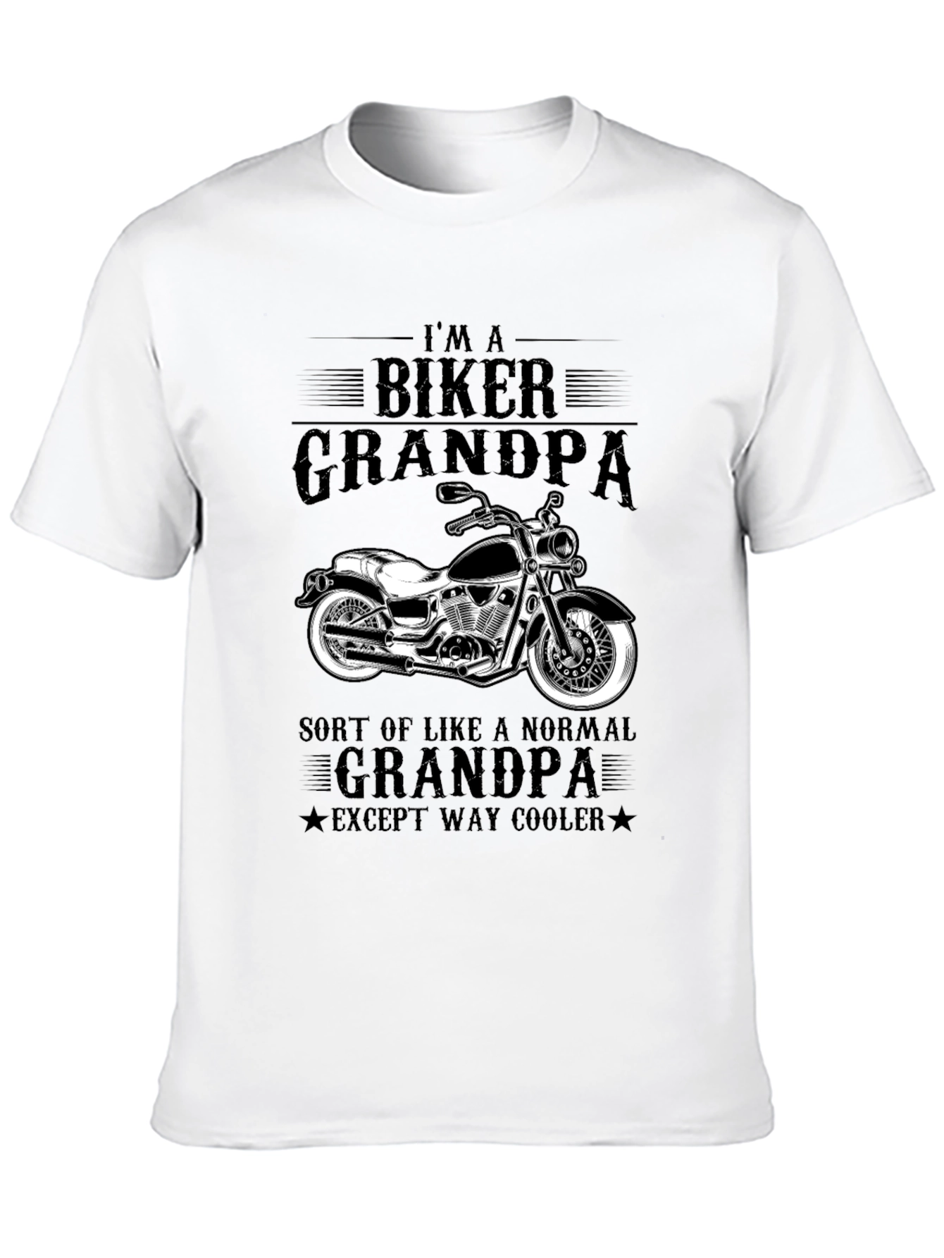 Biker Grandpa Graphic Tee - Cool Motorcycle Design