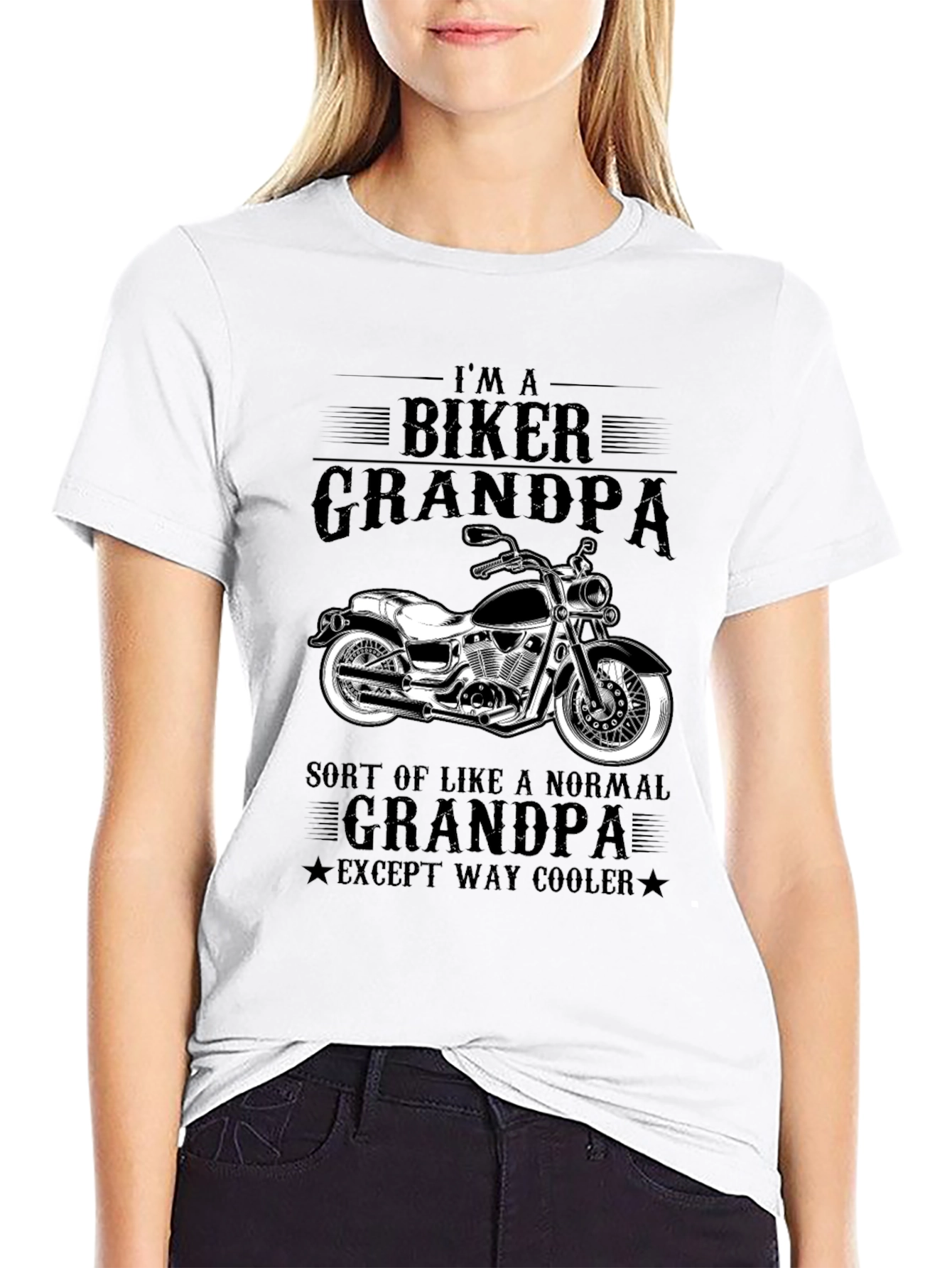 Biker Grandpa Graphic Tee - Cool Motorcycle Design