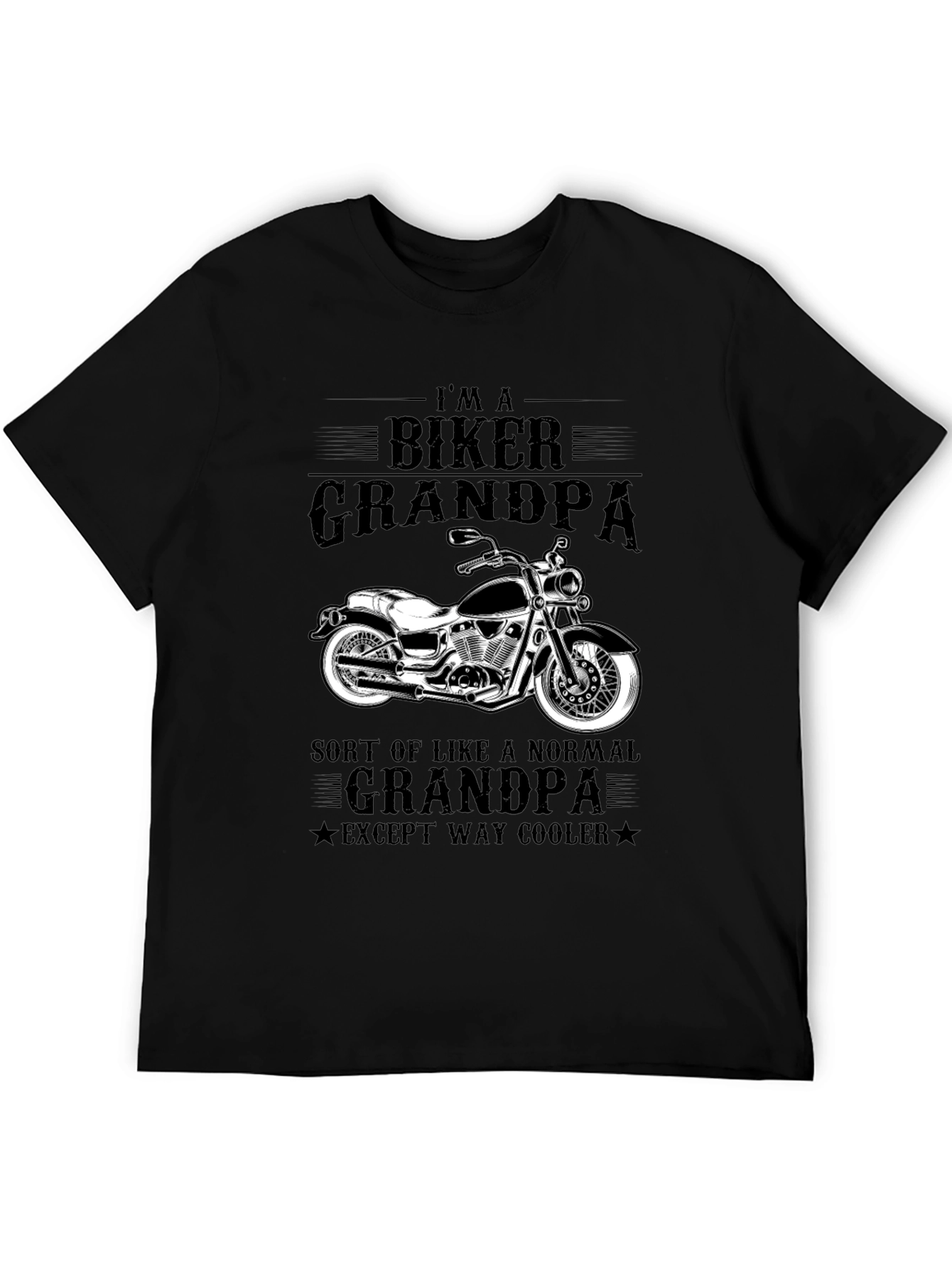 Biker Grandpa Graphic Tee - Cool Motorcycle Design