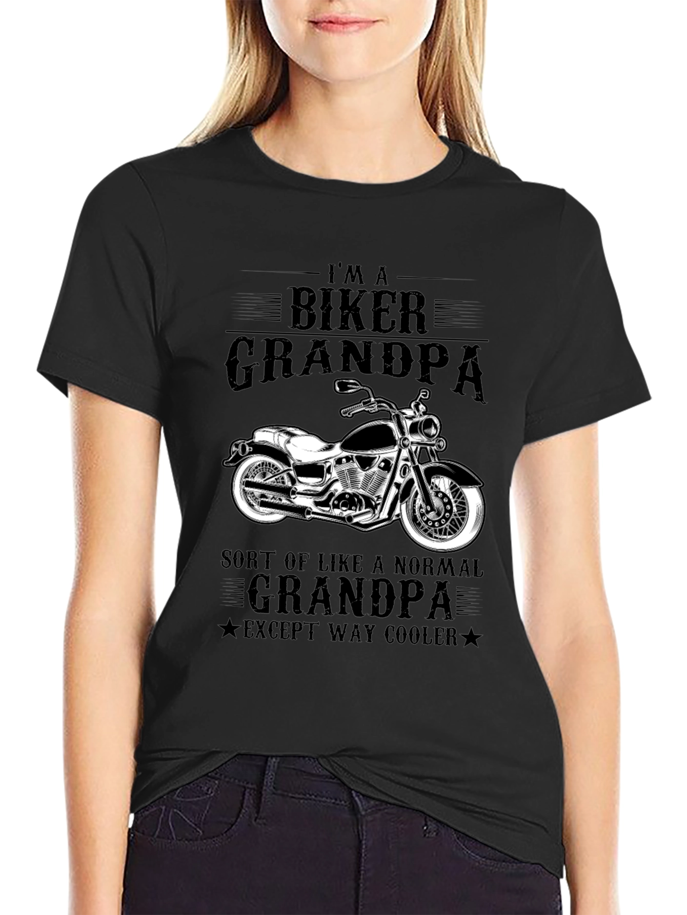 Biker Grandpa Graphic Tee - Cool Motorcycle Design