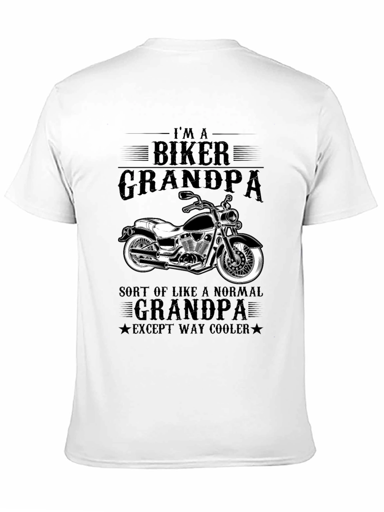 Biker Grandpa Graphic Tee - Cool Motorcycle Design