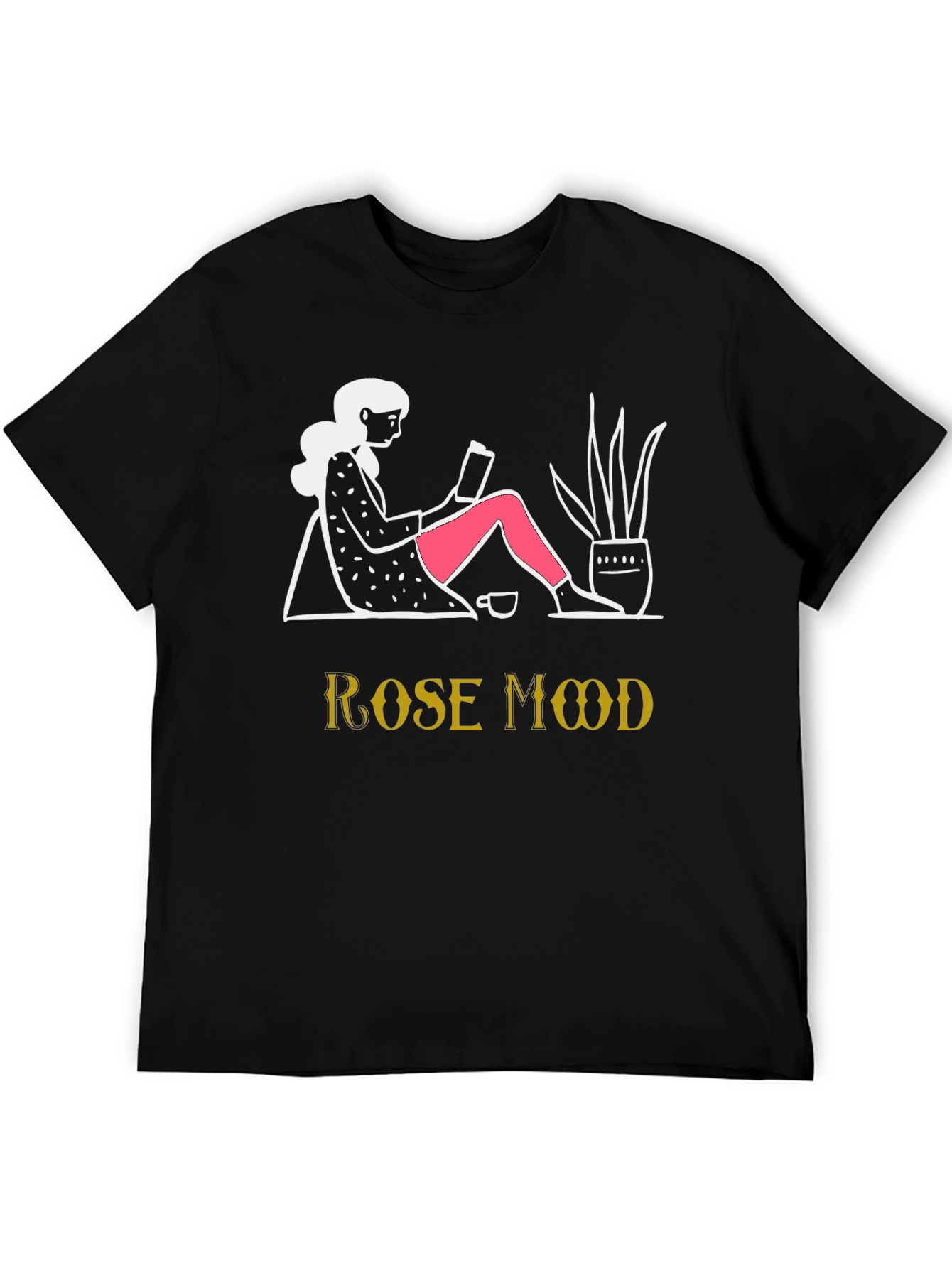 Rose Mood T-Shirt - Cozy Book Reader Design
