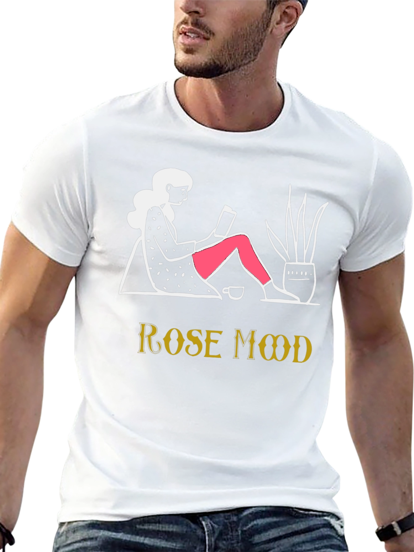 Rose Mood T-Shirt - Cozy Book Reader Design