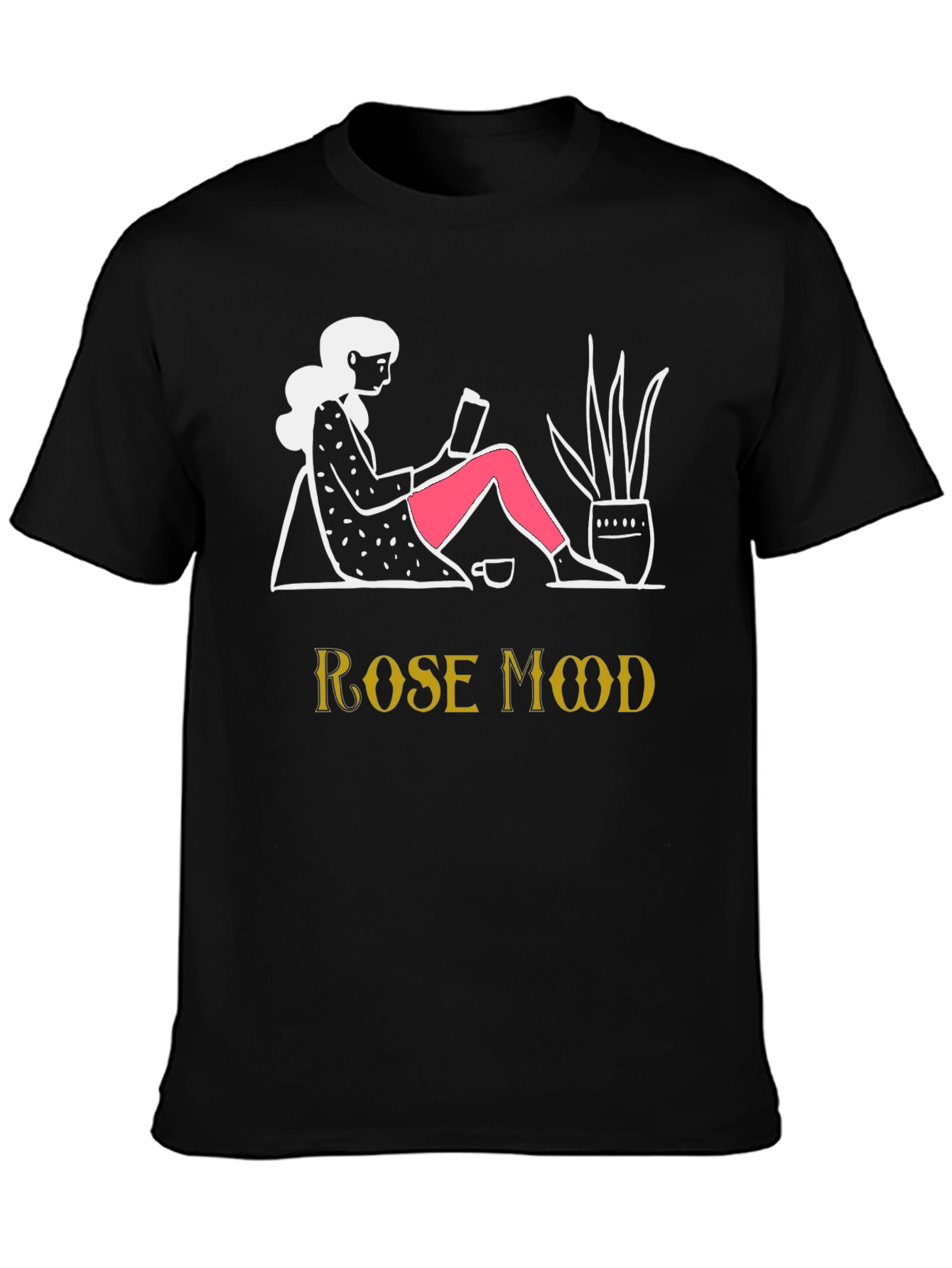 Rose Mood T-Shirt - Cozy Book Reader Design