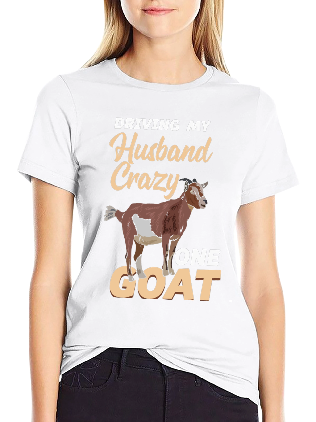 Driving My Husband Crazy One Goat Funny T-Shirt