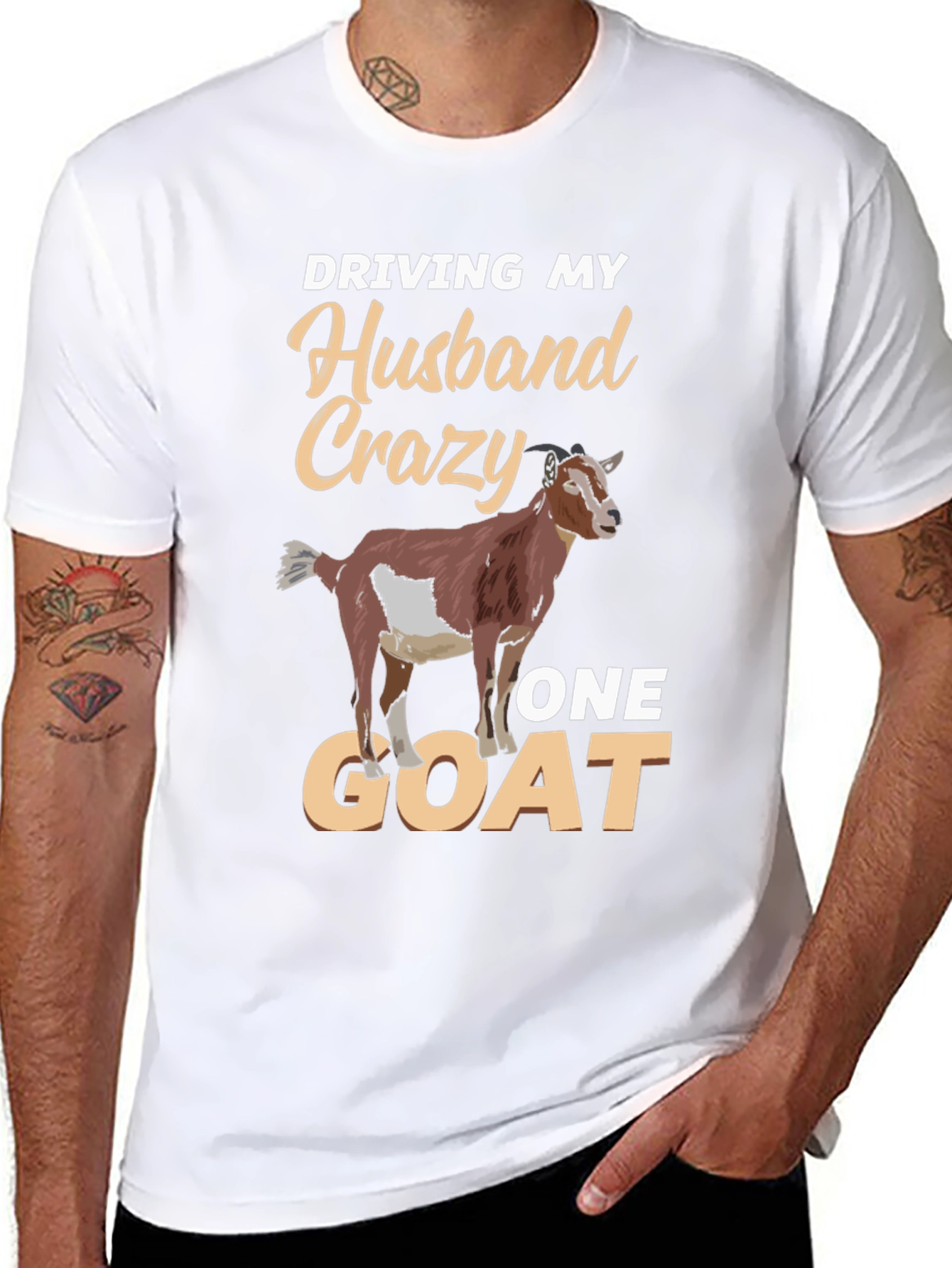 Driving My Husband Crazy One Goat Funny T-Shirt