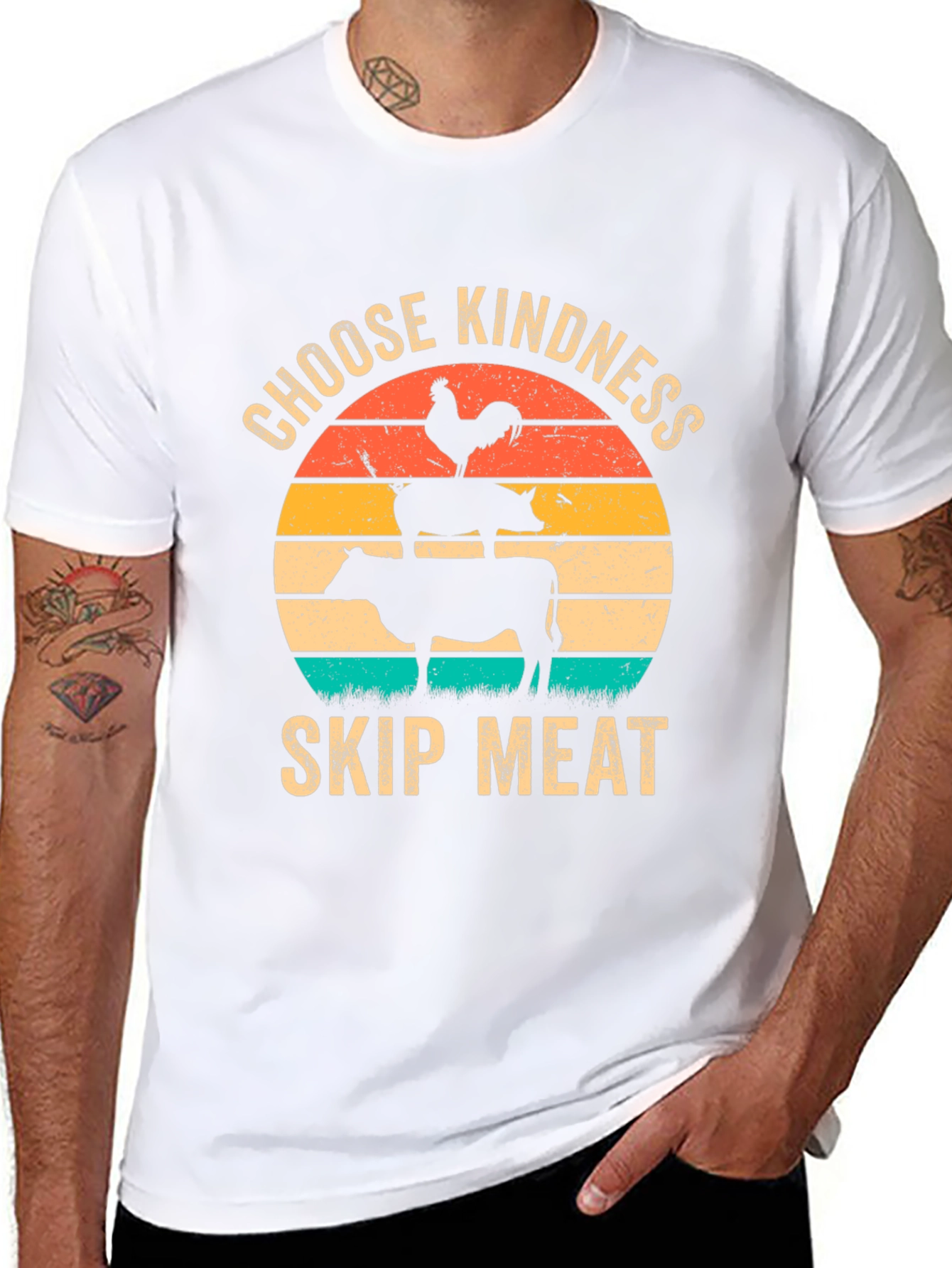 Choose Kindness Skip Meat T-Shirt Vegan Animal Lover Tee