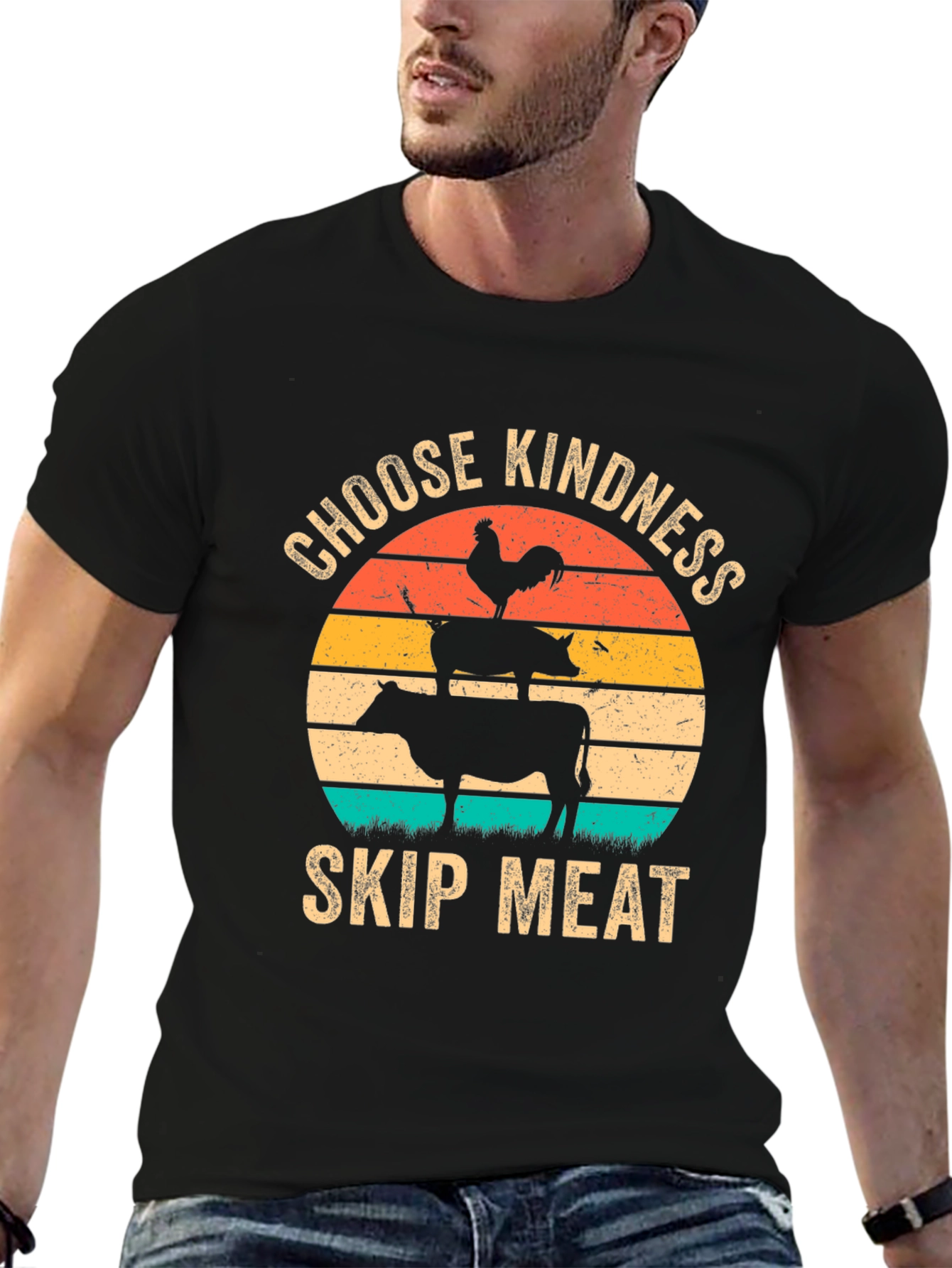 Choose Kindness Skip Meat T-Shirt Vegan Animal Lover Tee
