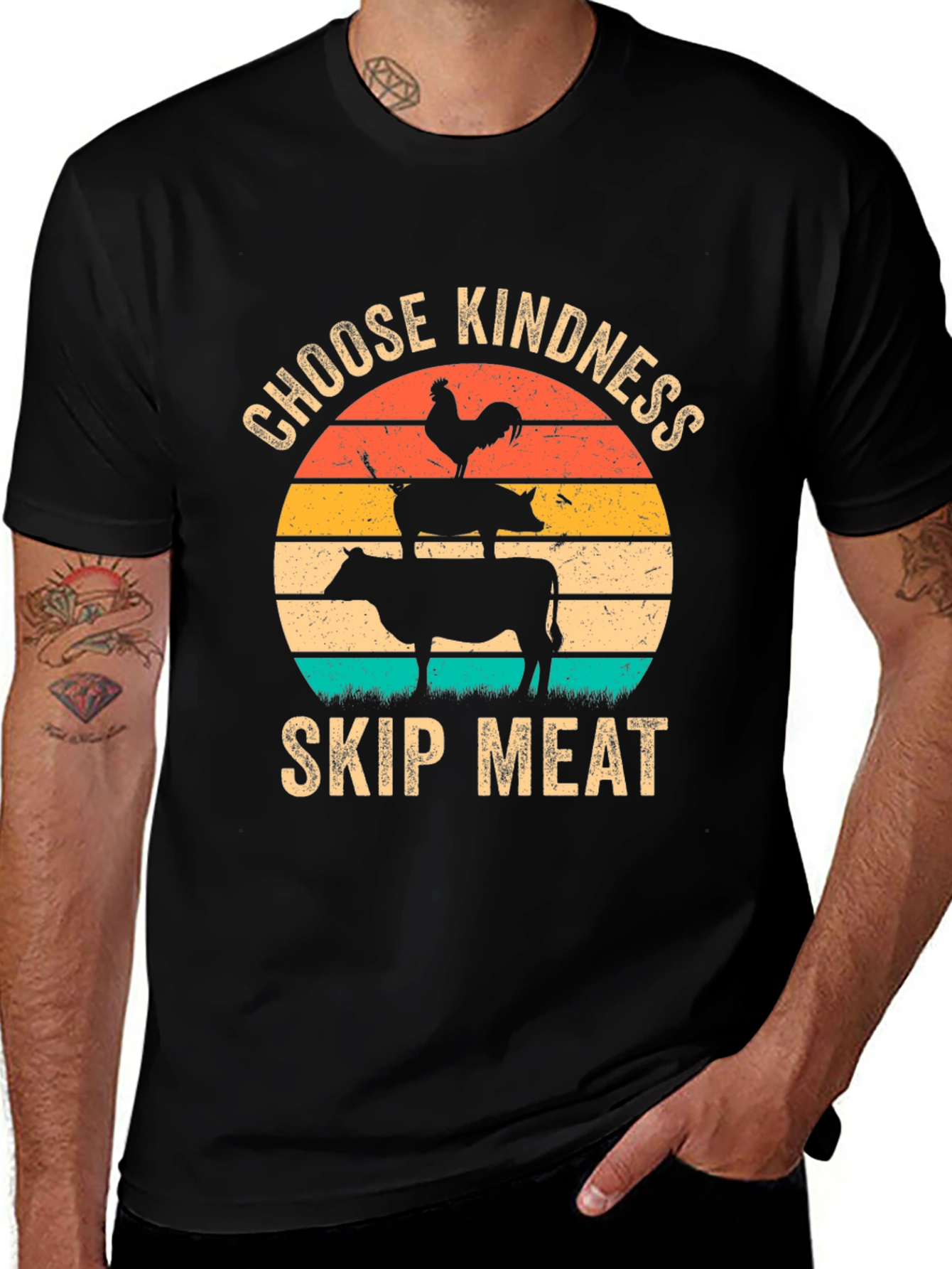 Choose Kindness Skip Meat T-Shirt Vegan Animal Lover Tee
