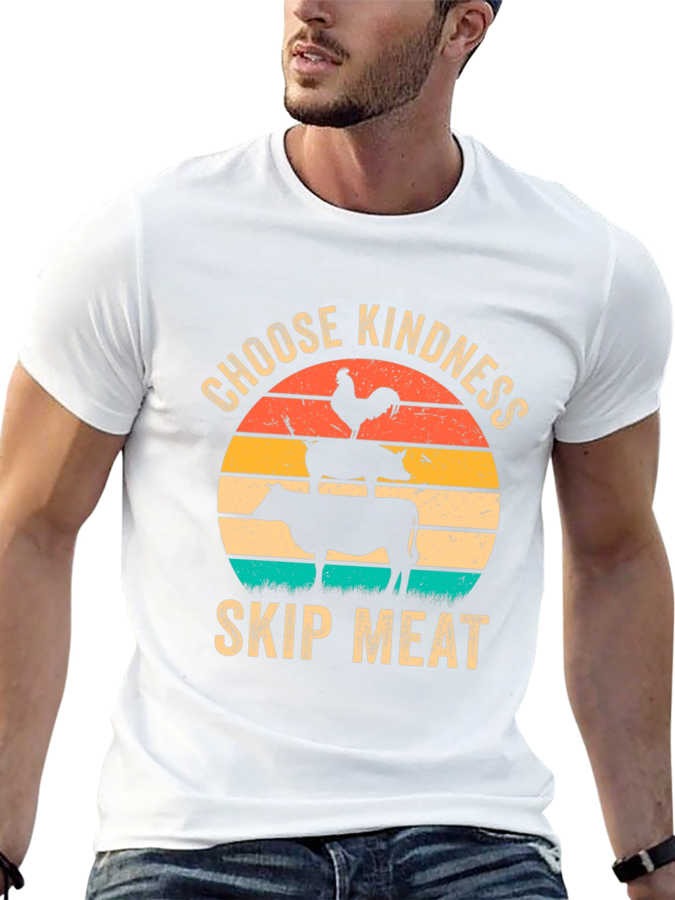 Choose Kindness Skip Meat T-Shirt Vegan Animal Lover Tee