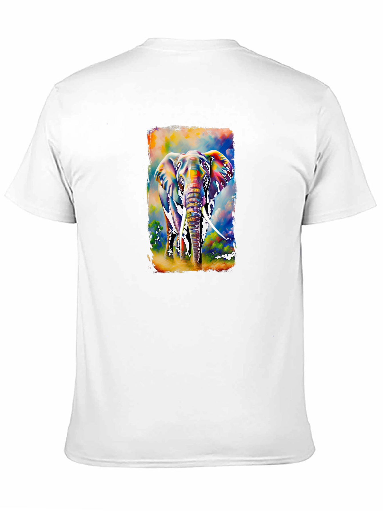 Vibrant Elephant Graphic T-Shirt - Black