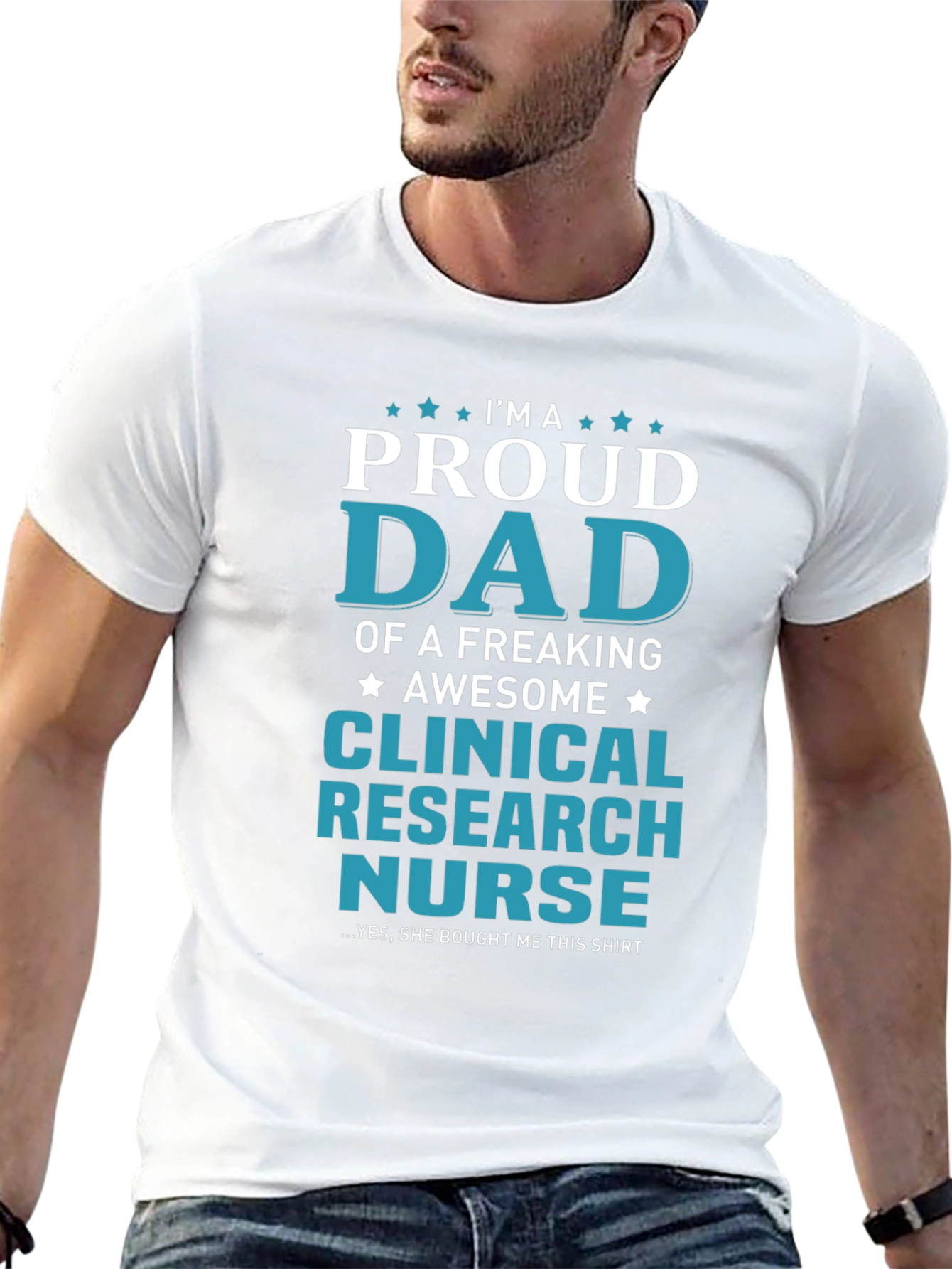 Proud Dad Clinical Research Nurse Graphic T-Shirt