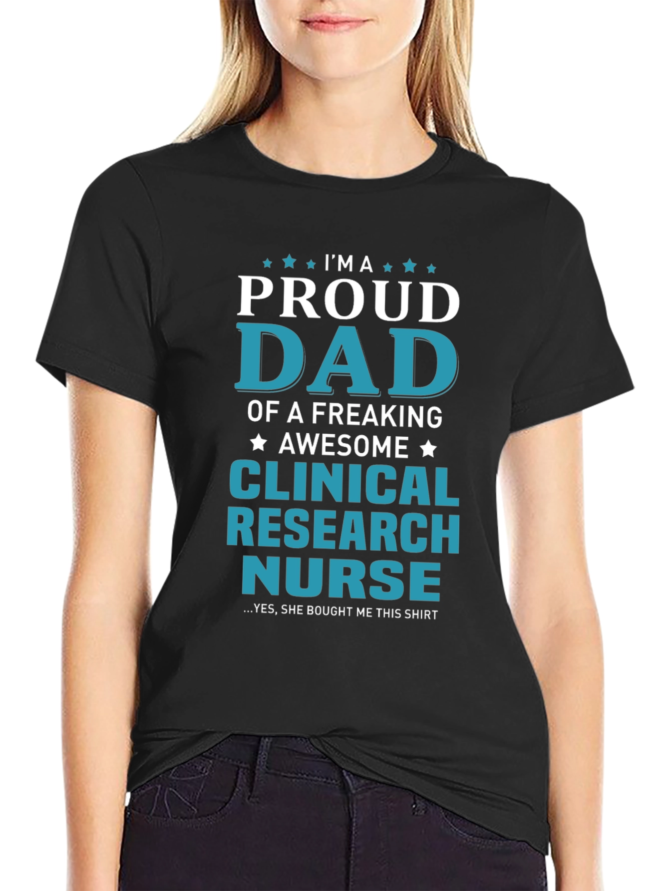 Proud Dad Clinical Research Nurse Graphic T-Shirt