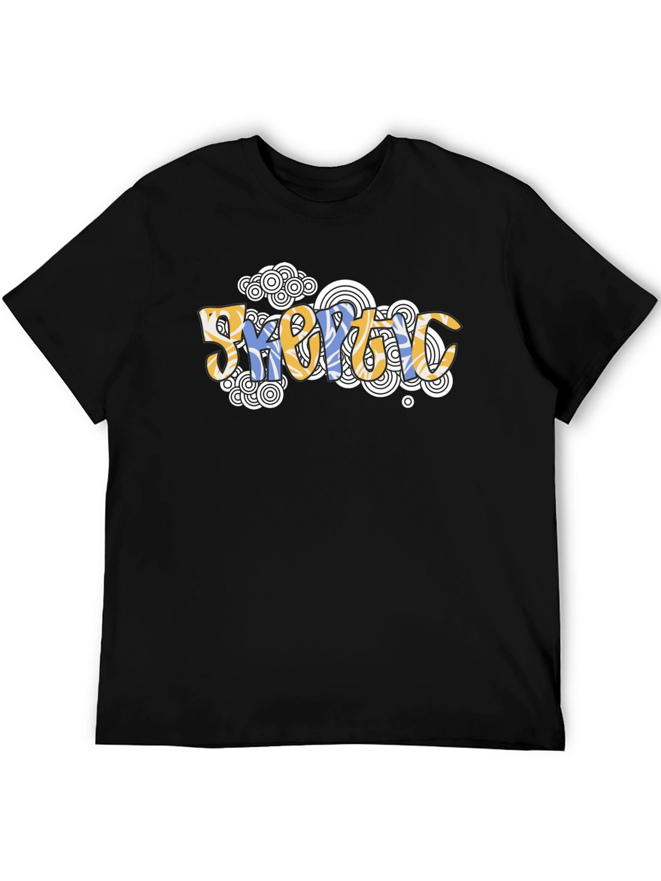 Geometric Psychedelic Style Black T-Shirt