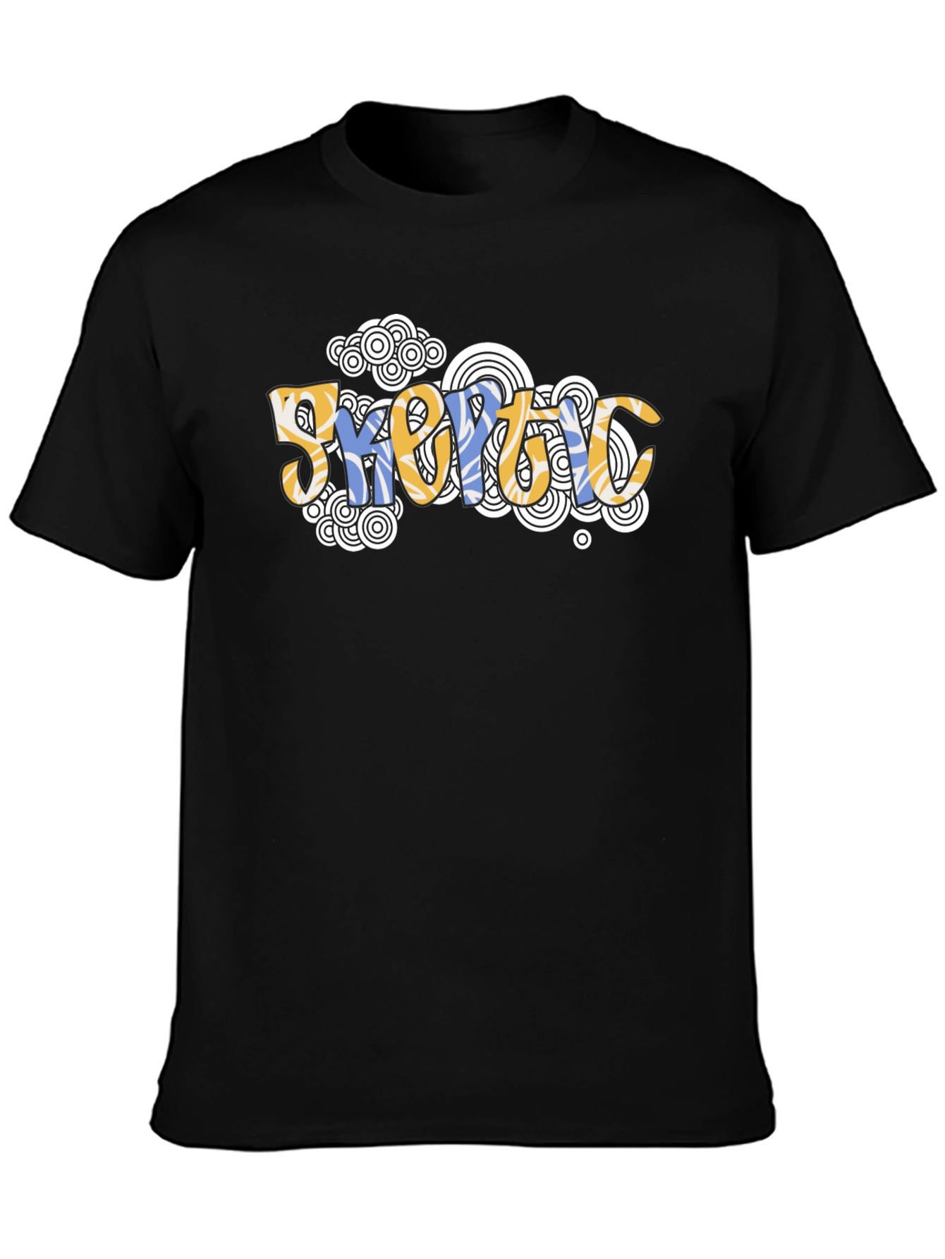Geometric Psychedelic Style Black T-Shirt