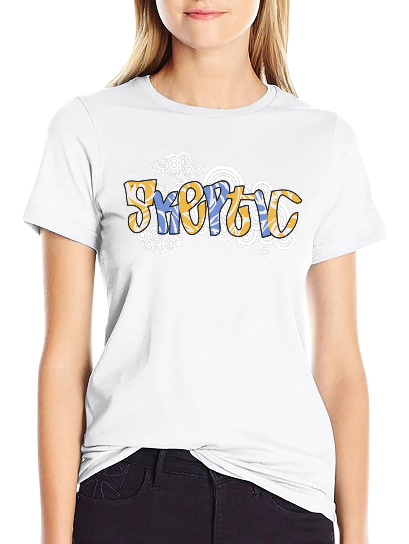 Geometric Psychedelic Style Black T-Shirt