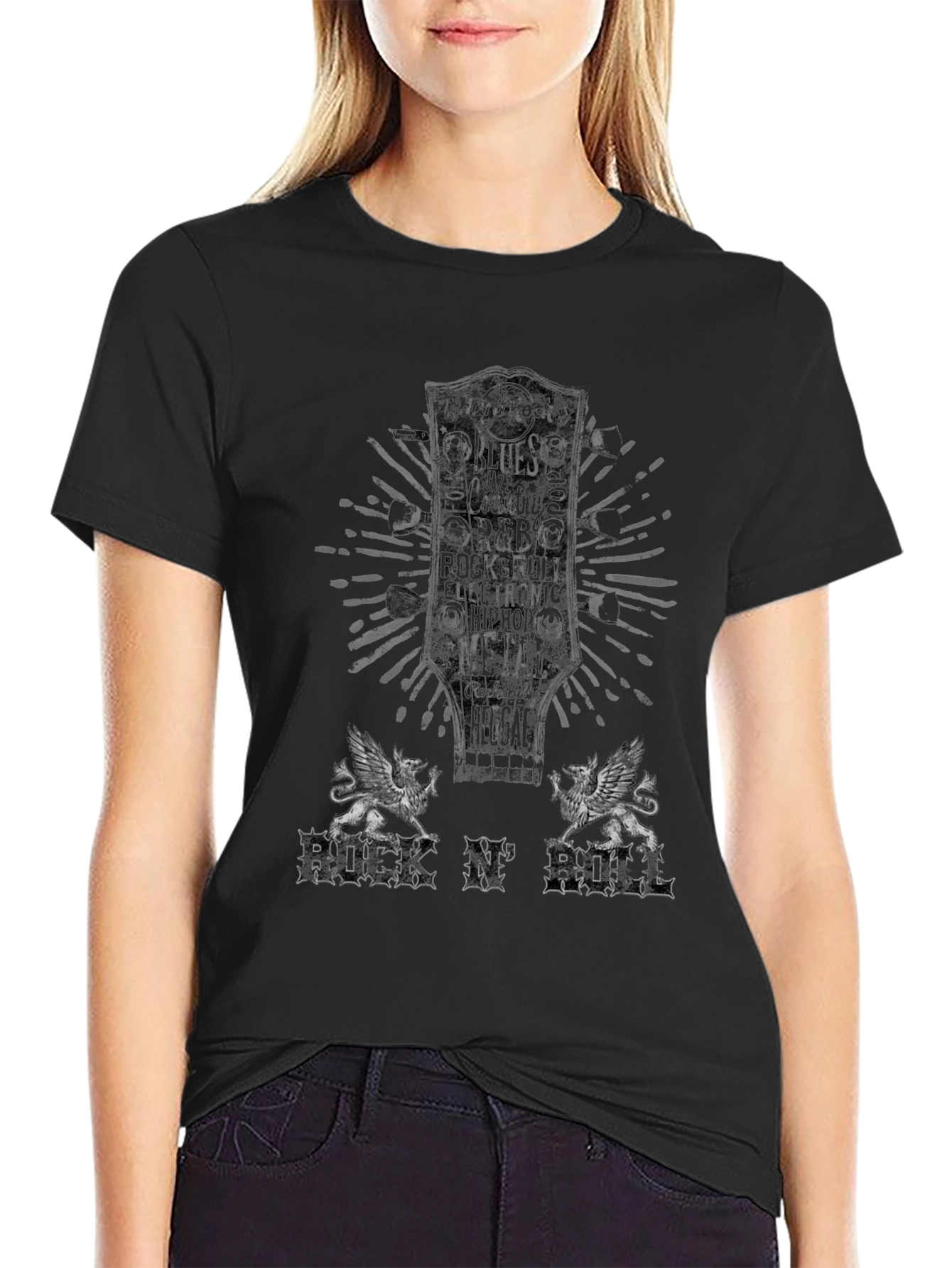 Rock n Roll Graphic Tee - Black