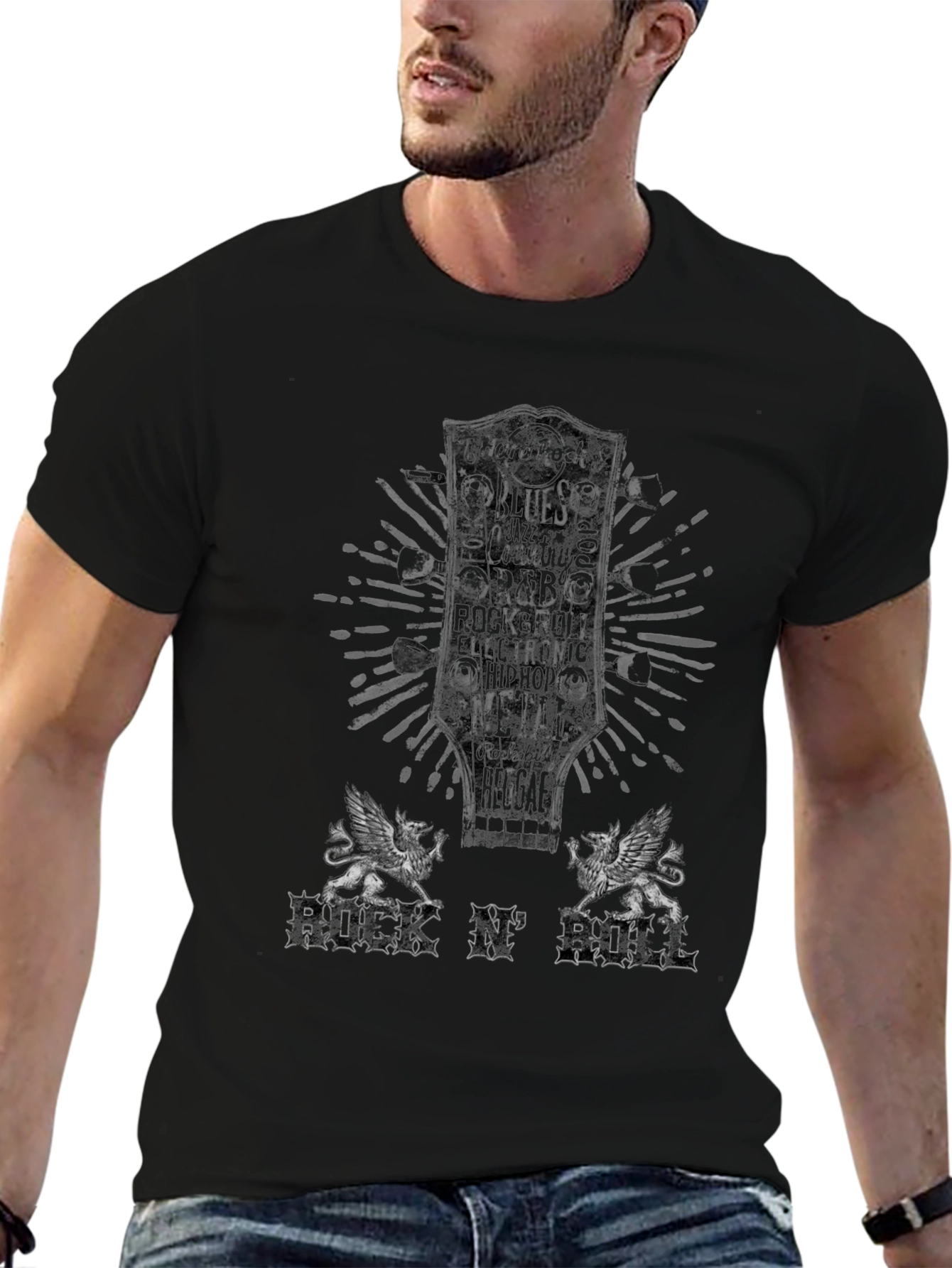 Rock n Roll Graphic Tee - Black