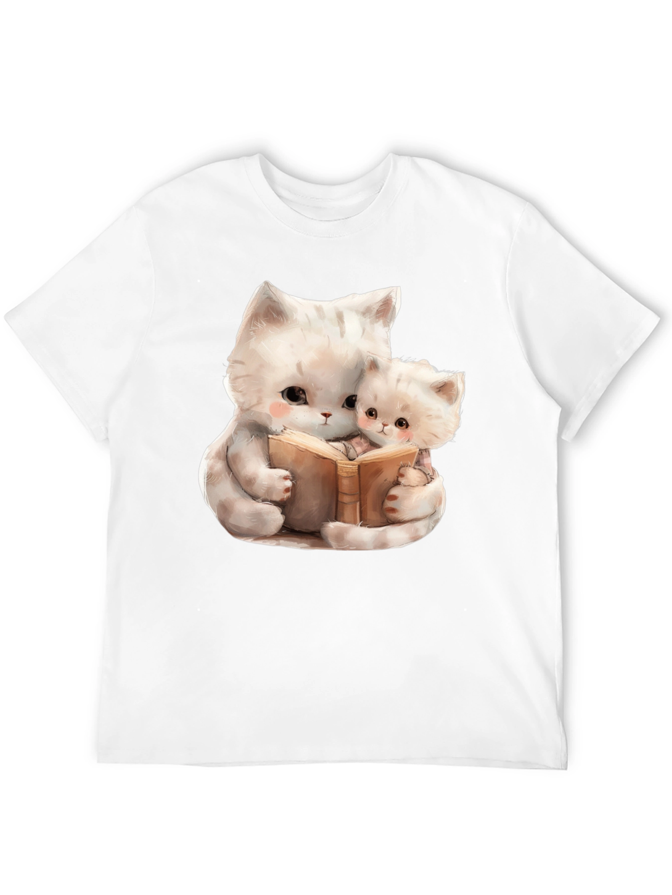 Cute Cats Reading Book Graphic T-Shirt