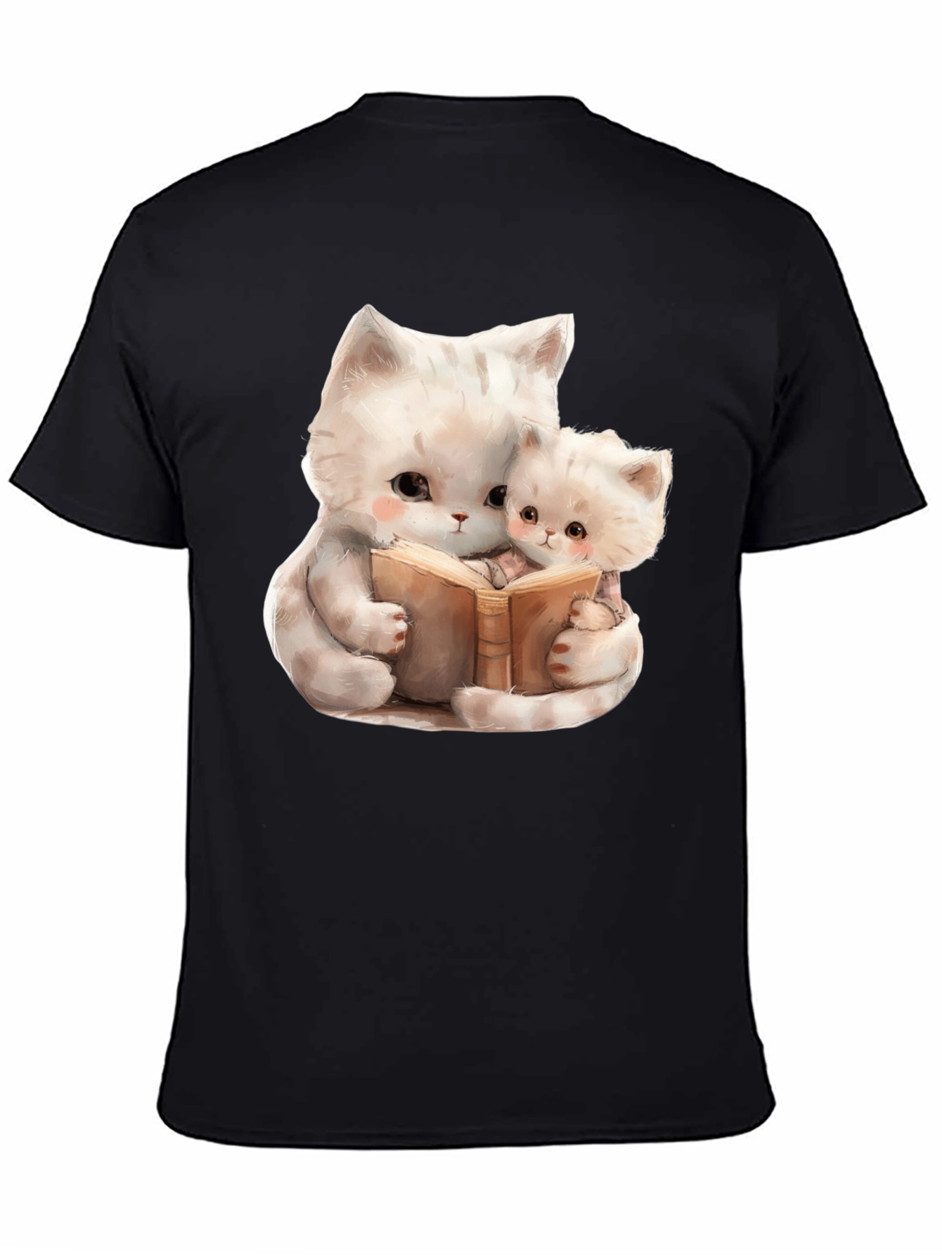 Cute Cats Reading Book Graphic T-Shirt