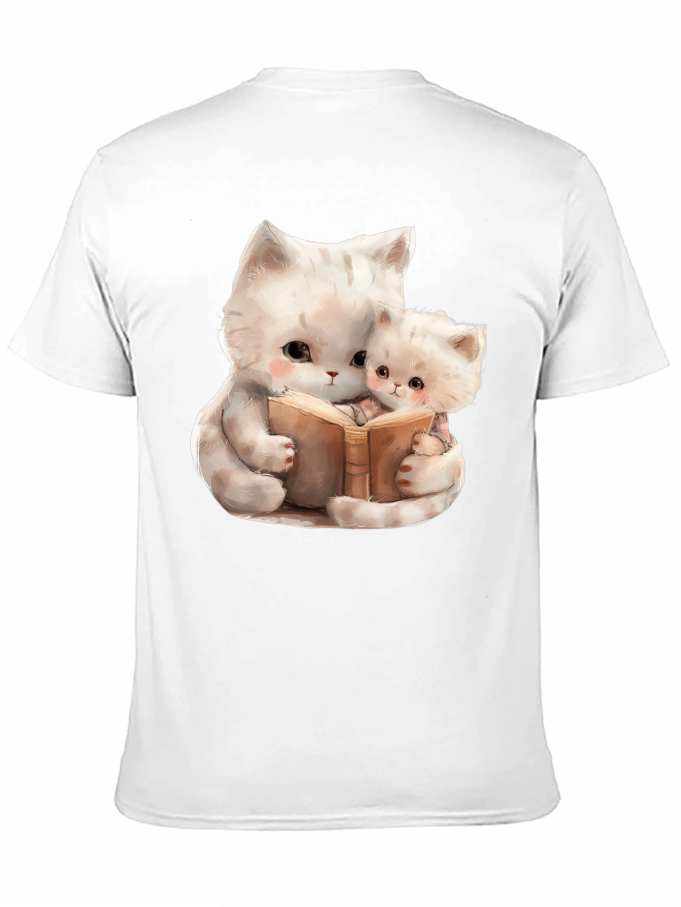 Cute Cats Reading Book Graphic T-Shirt