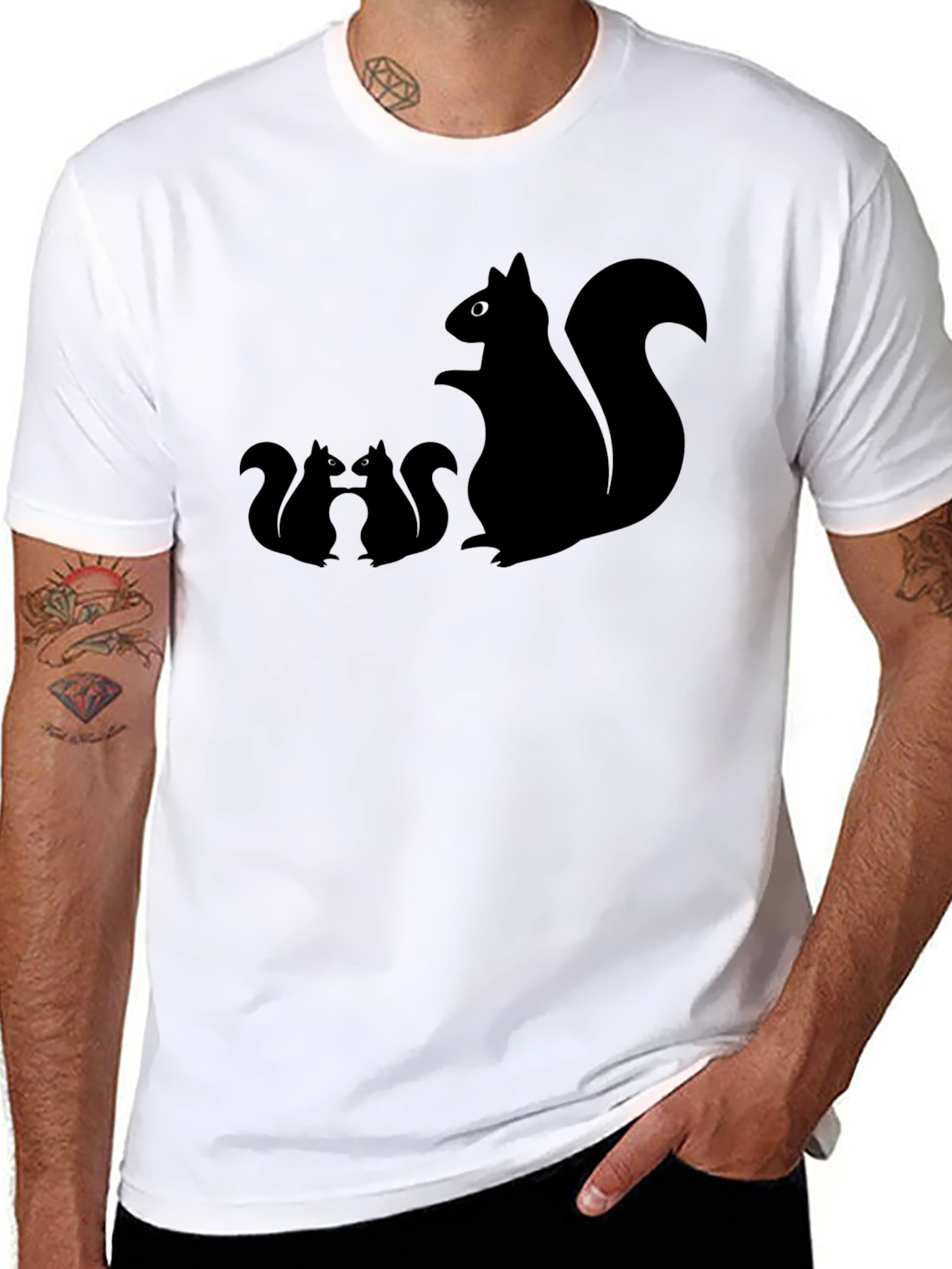 Squirrel T-Shirt - Black Graphic Tee