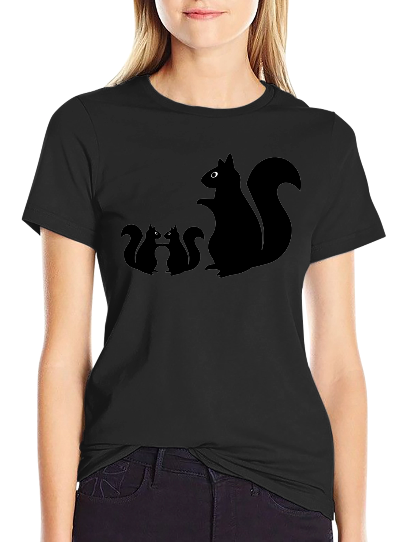 Squirrel T-Shirt - Black Graphic Tee