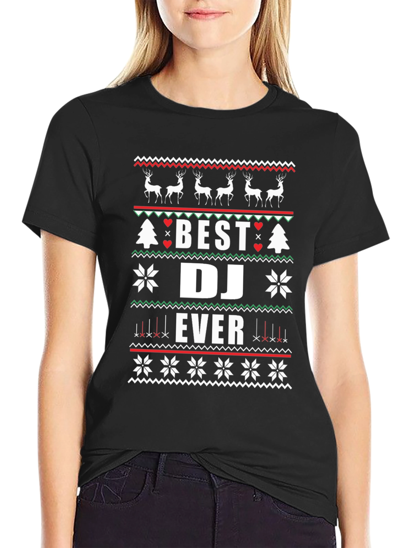 Best DJ Ever Ugly Christmas Sweater T-Shirt