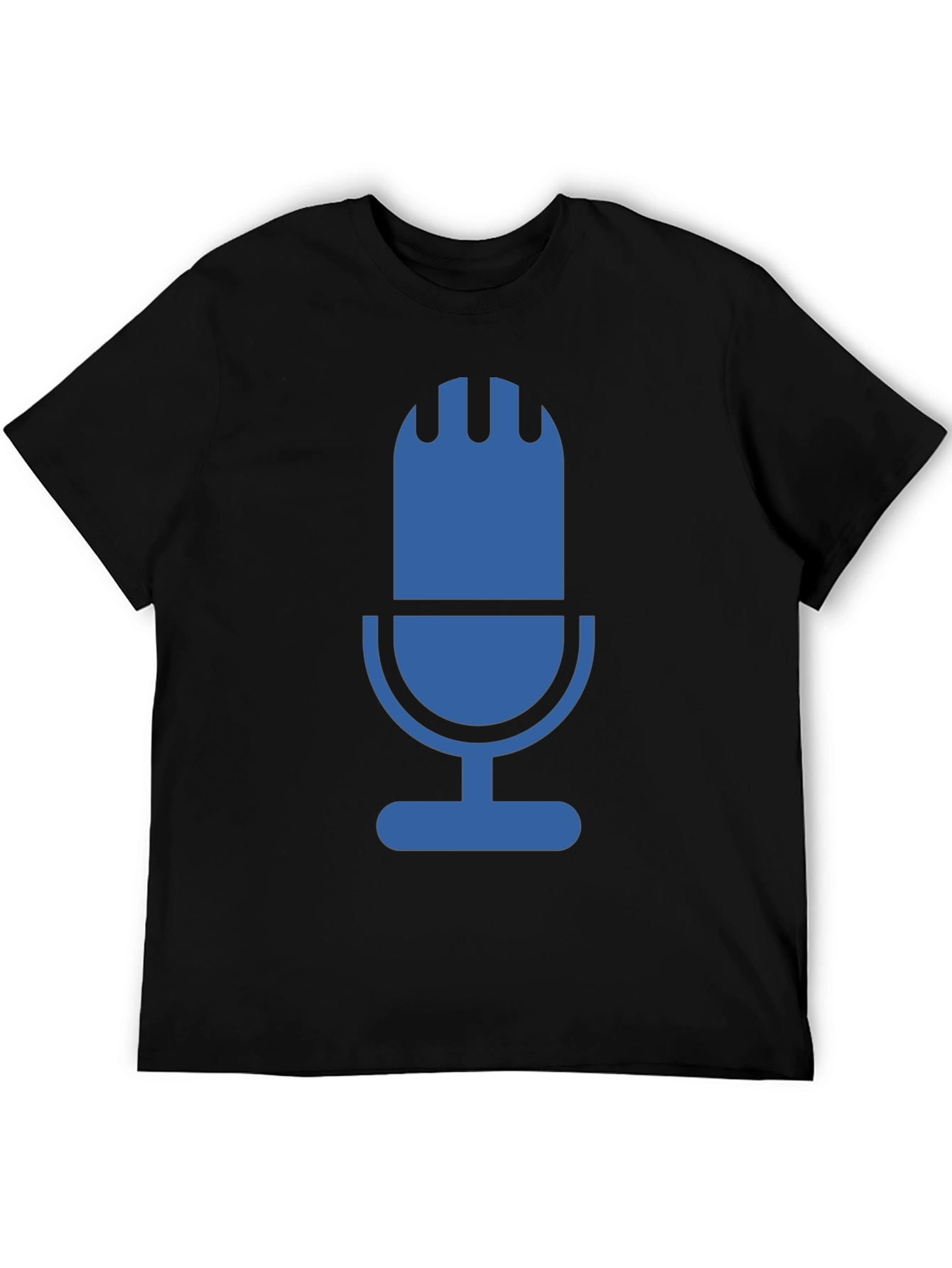Retro Microphone Graphic Tee - Black