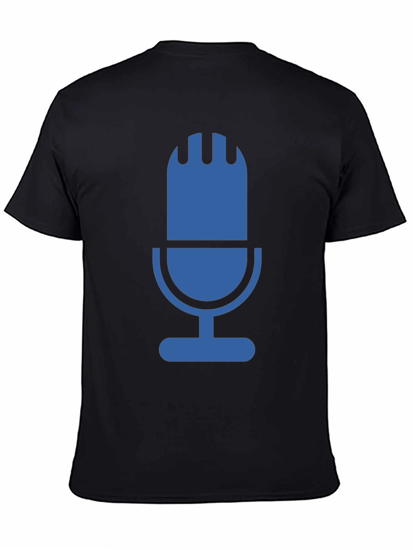 Retro Microphone Graphic Tee - Black