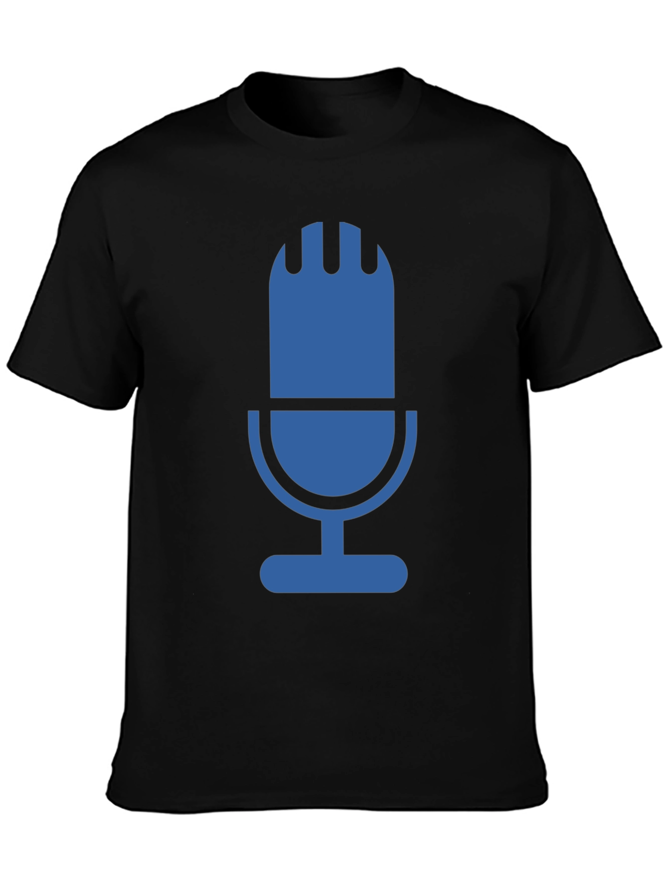 Retro Microphone Graphic Tee - Black