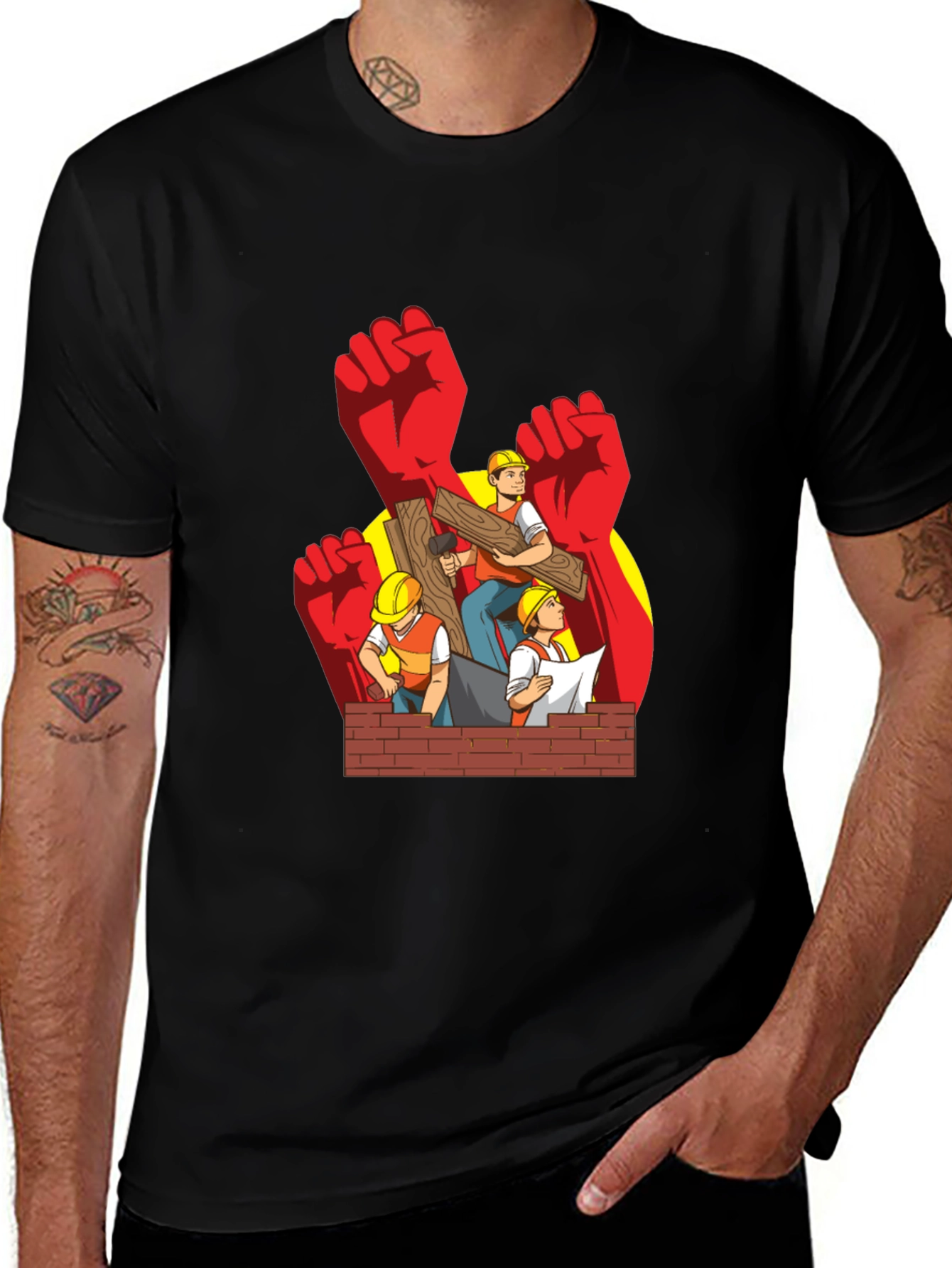 Construction Worker Graphic T-Shirt
