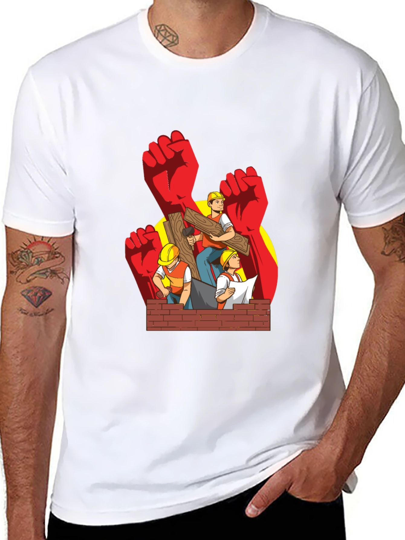 Construction Worker Graphic T-Shirt