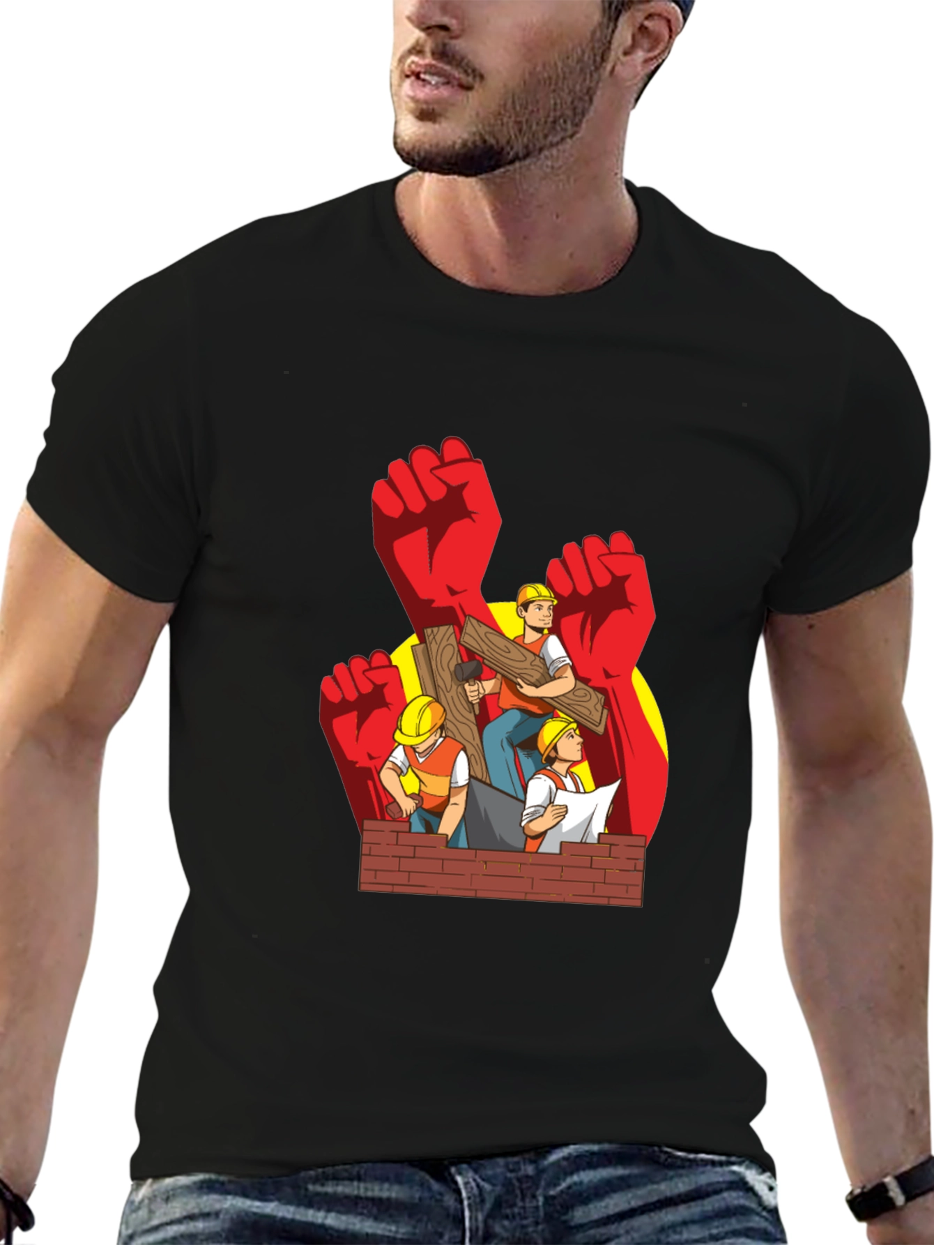 Construction Worker Graphic T-Shirt