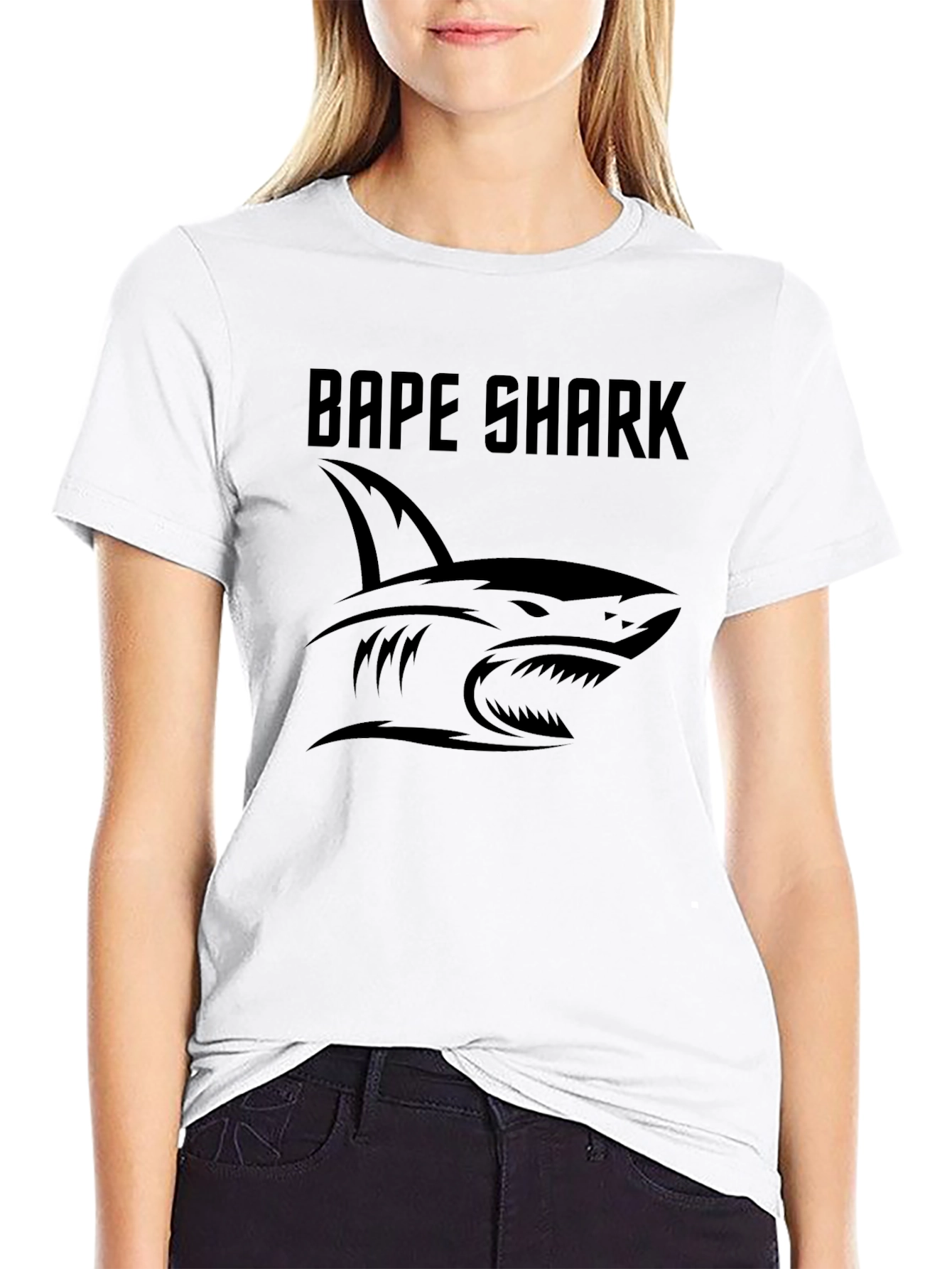 Bape Shark Graphic Tee - Classic Black