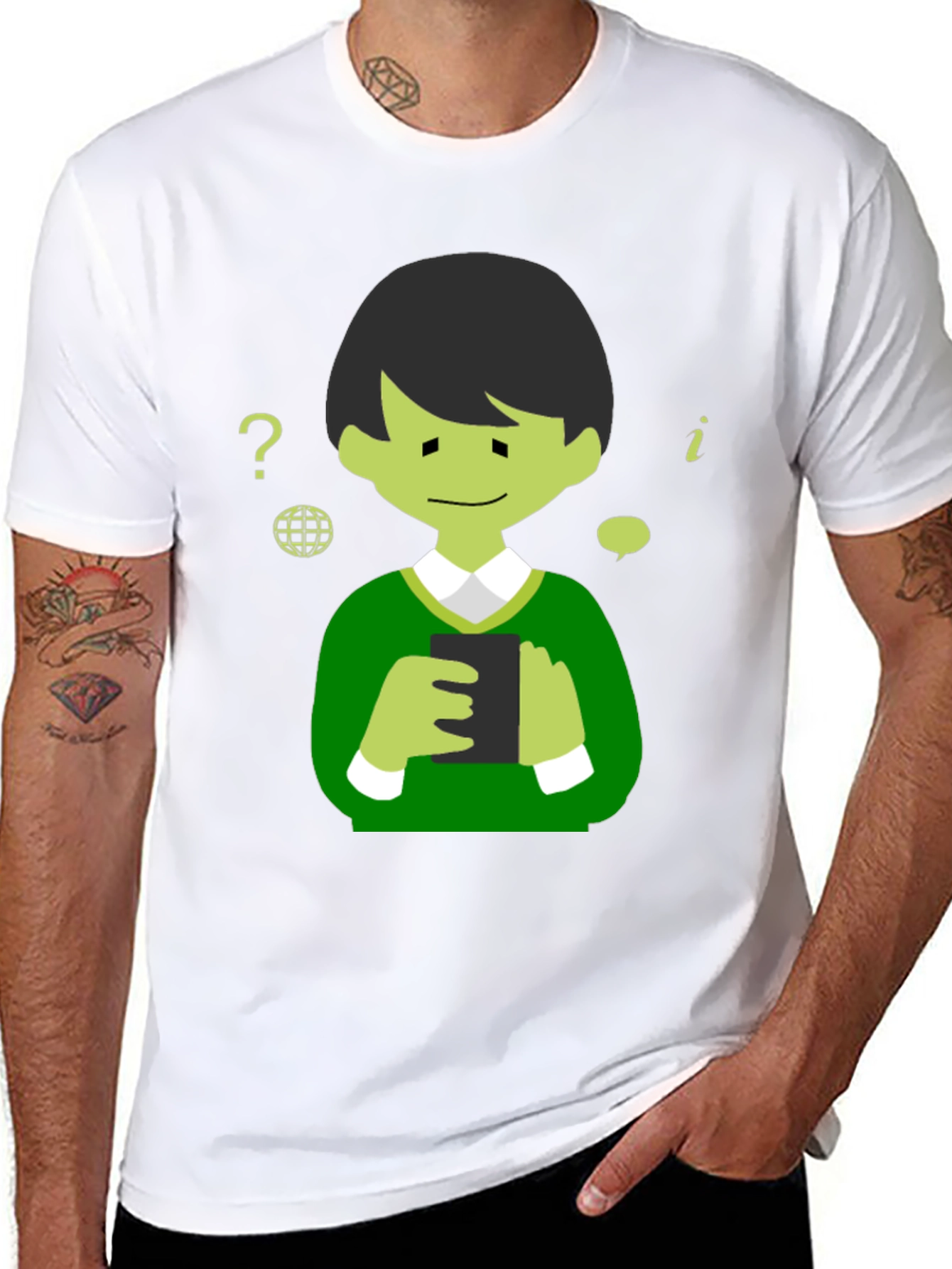 Cartoon Character Graphic Tee - Black Cotton Shirt