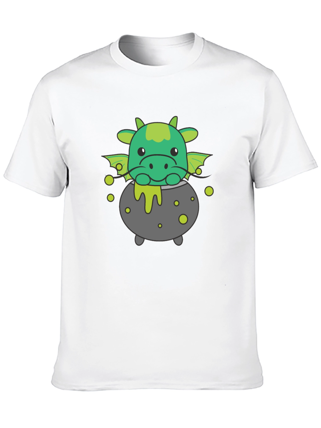 Cute Dragon Cauldron Black T-Shirt