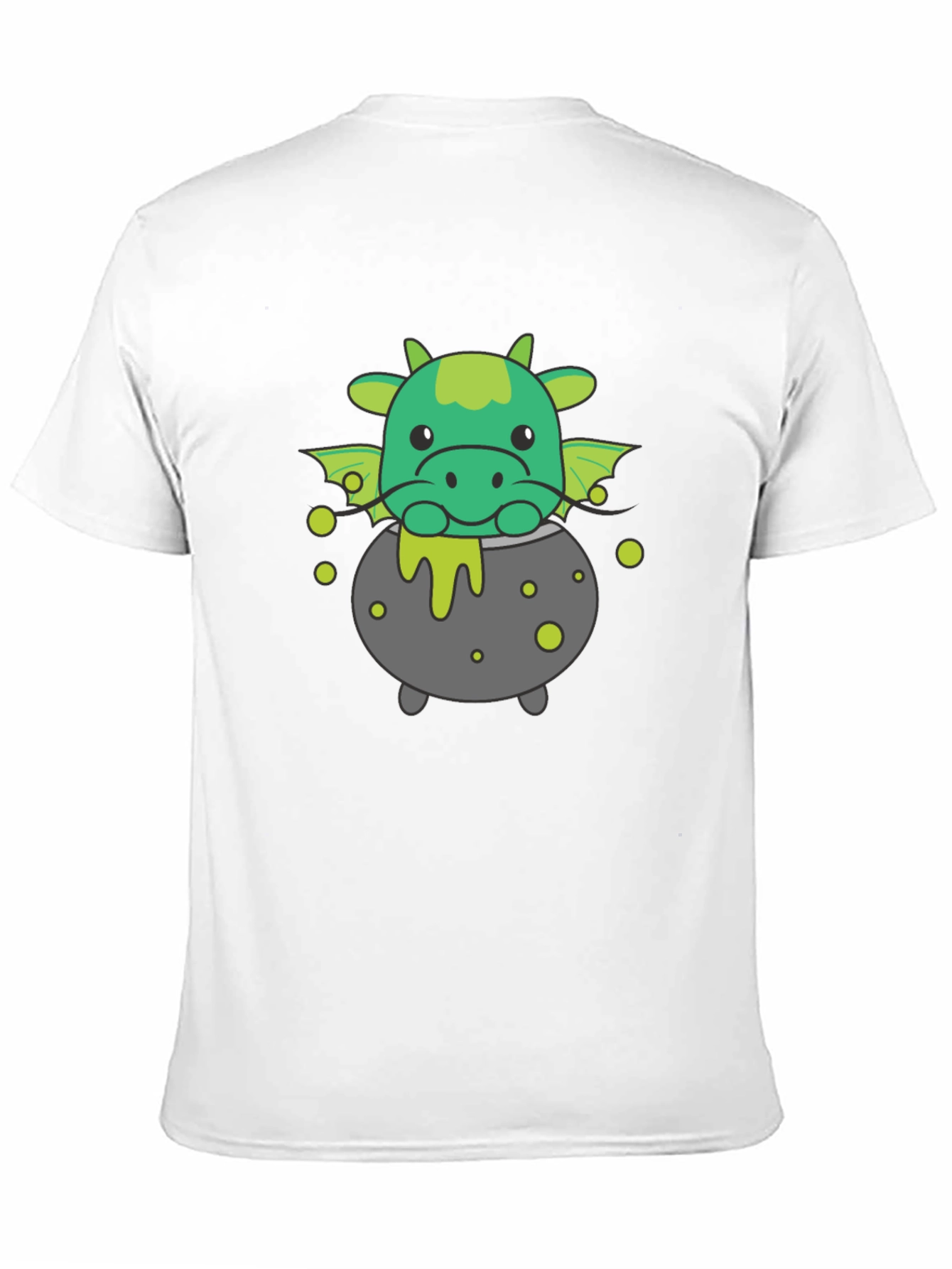 Cute Dragon Cauldron Black T-Shirt