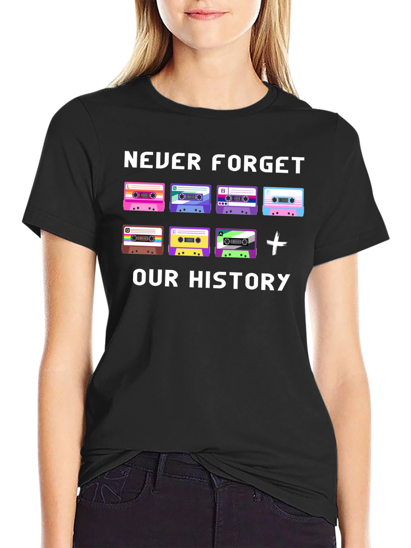 Never Forget Our History Cassette Tape T-Shirt
