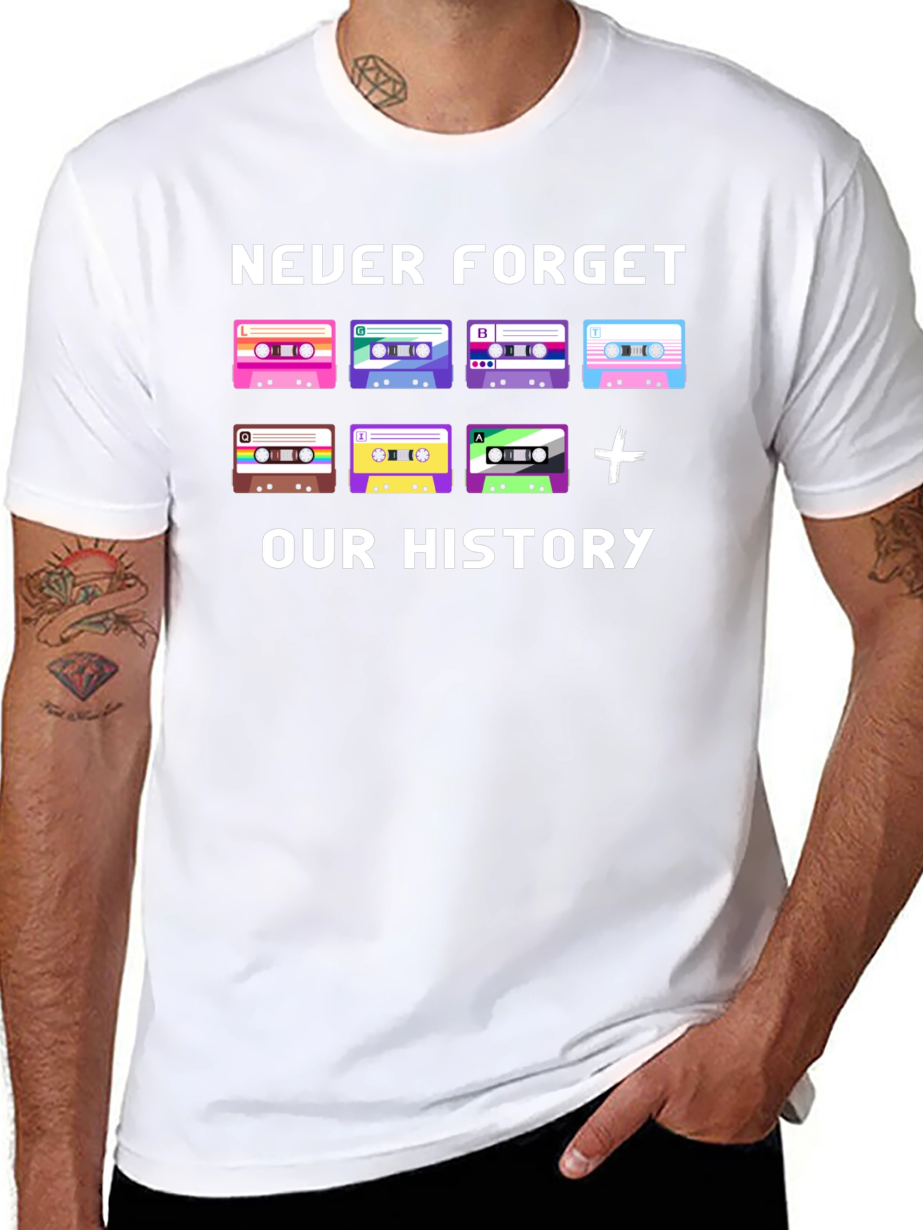 Never Forget Our History Cassette Tape T-Shirt