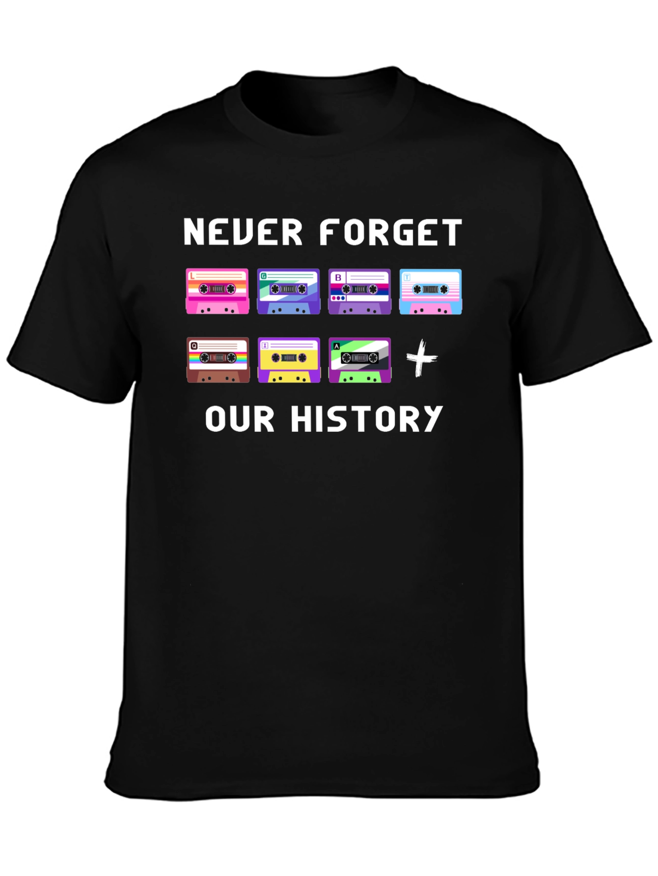 Never Forget Our History Cassette Tape T-Shirt
