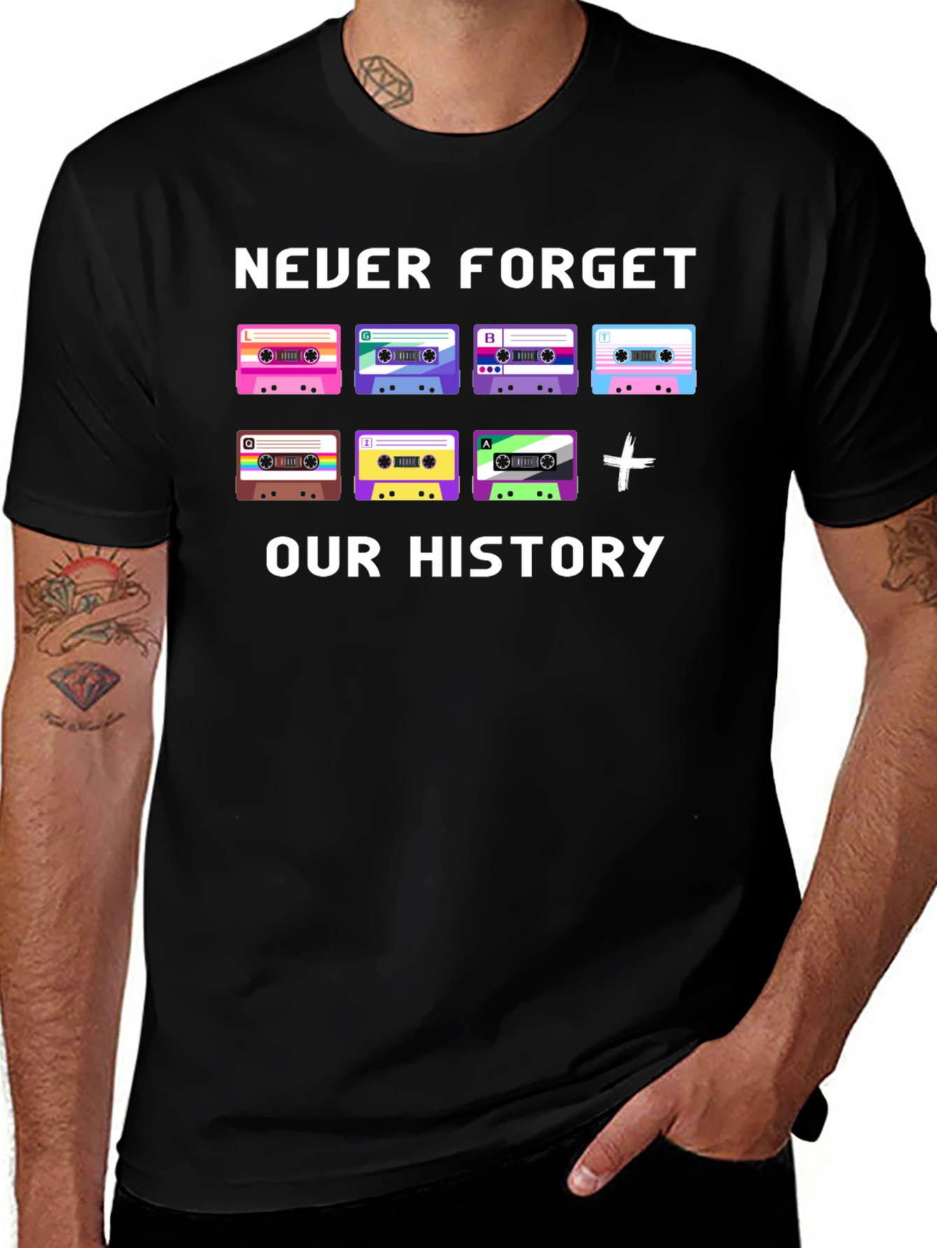 Never Forget Our History Cassette Tape T-Shirt