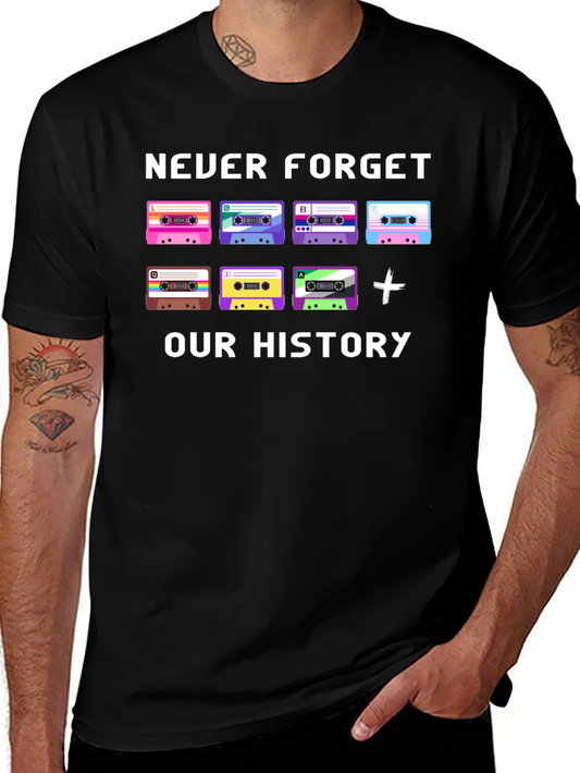 Never Forget Our History Cassette Tape T-Shirt