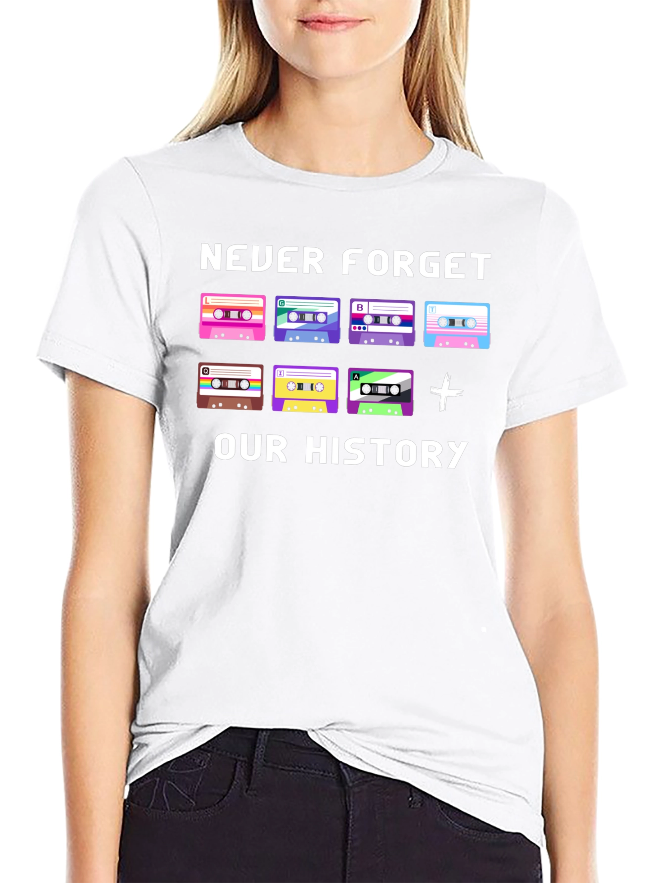 Never Forget Our History Cassette Tape T-Shirt