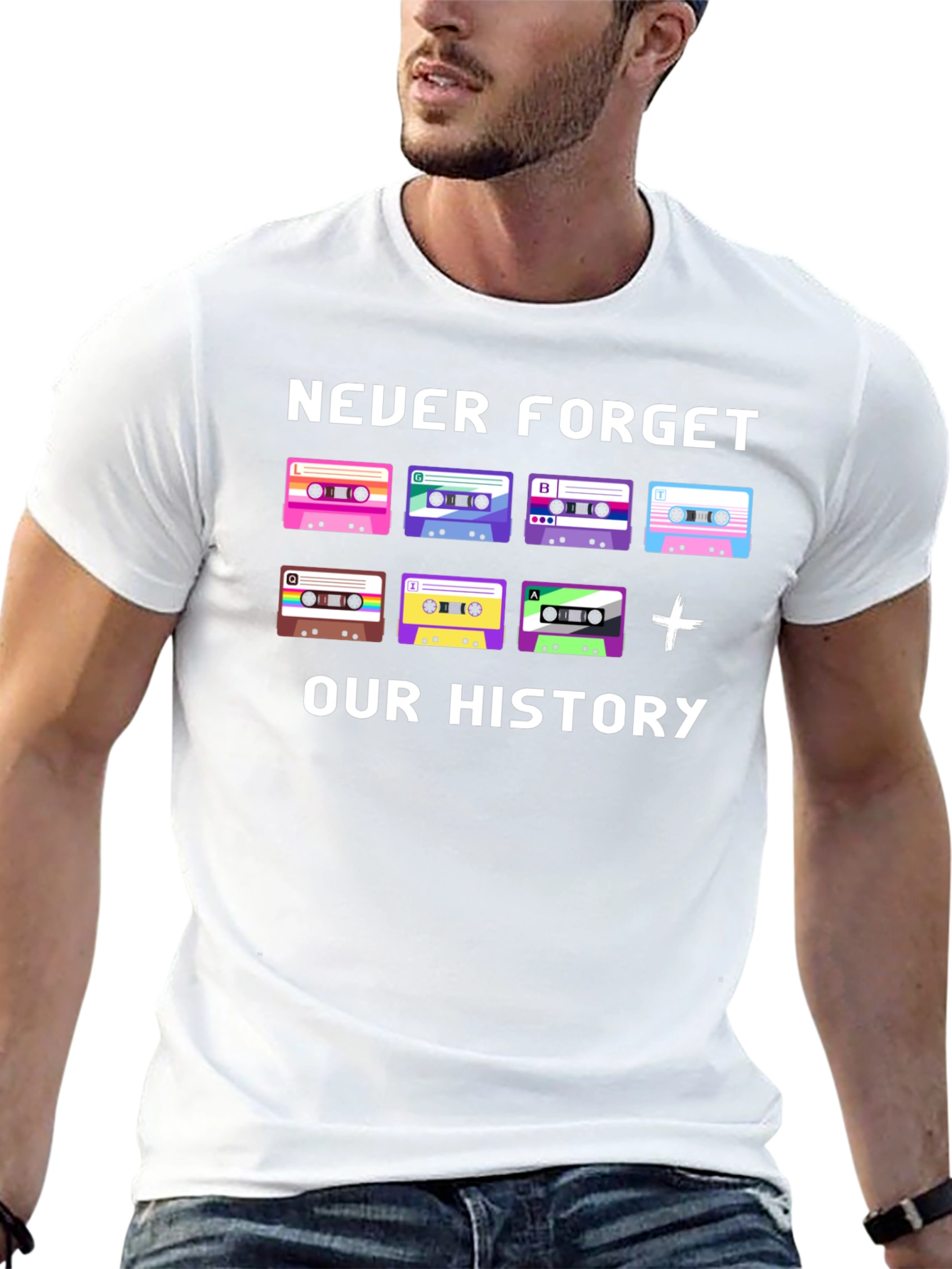Never Forget Our History Cassette Tape T-Shirt