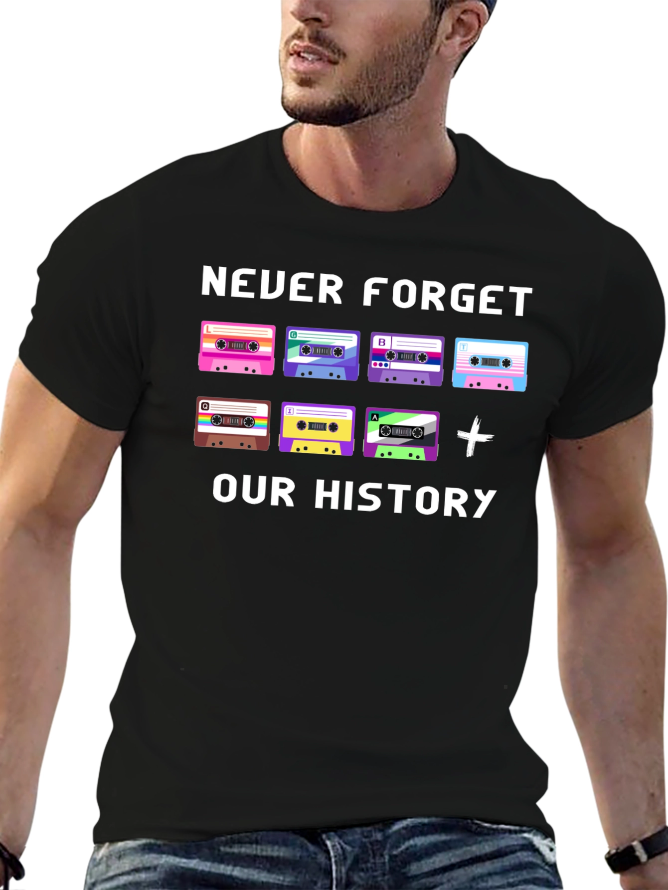 Never Forget Our History Cassette Tape T-Shirt